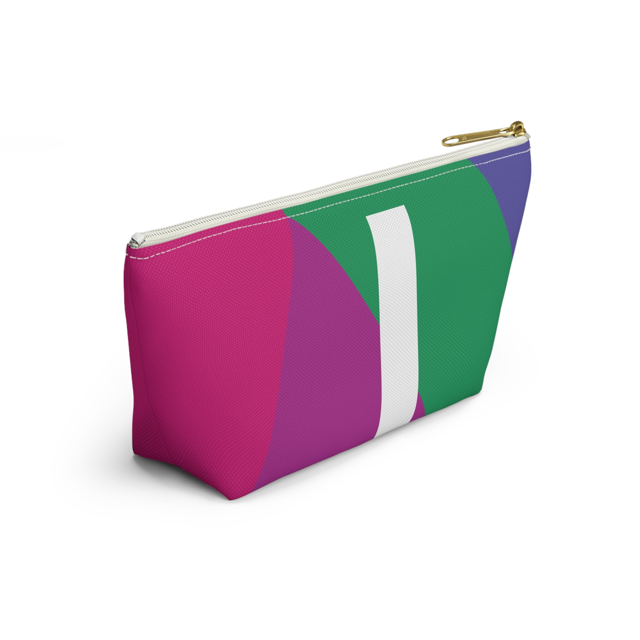 Initials Colorblock Accessory Pouch — Monogram I T-Bottom Cosmetic Bag
