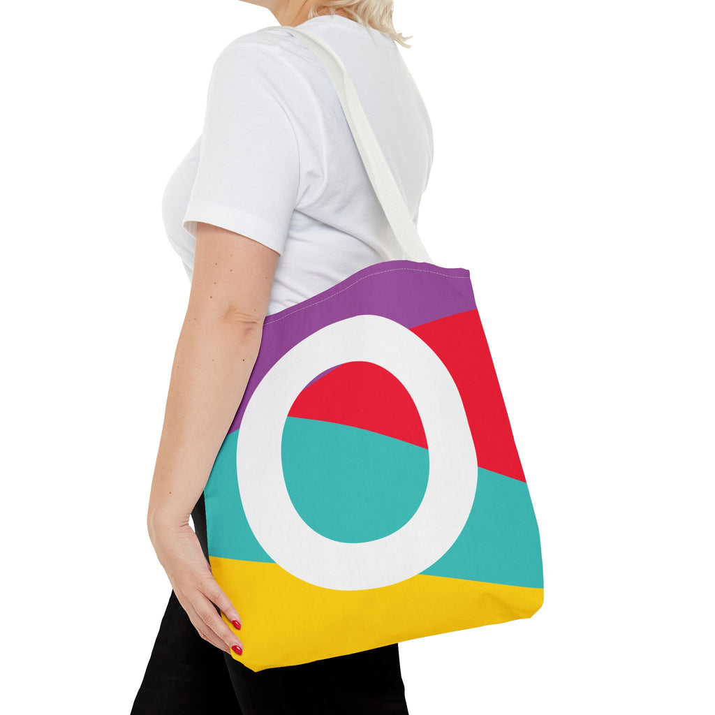Monogram 'O' Colorblock Tote Bag — Personalized Initial O Shoulder Tote