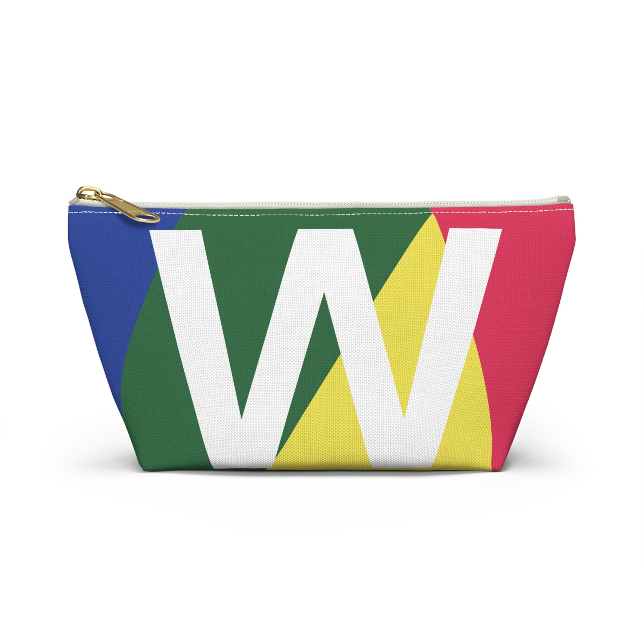 Initials Colorblock Accessory Pouch — Monogram W T-Bottom Cosmetic Bag
