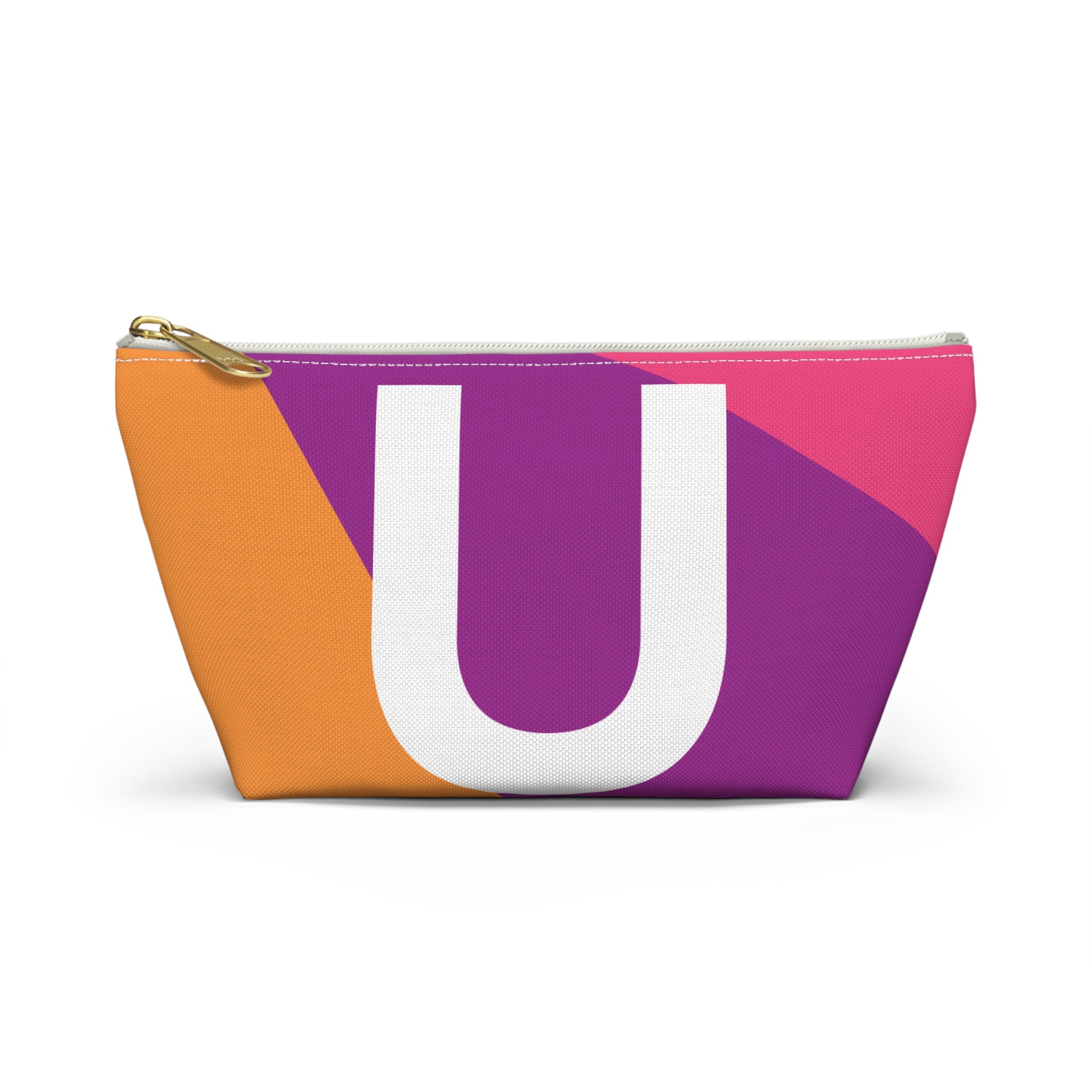 Initials Colorblock Accessory Pouch — Monogram U T-Bottom Cosmetic Bag