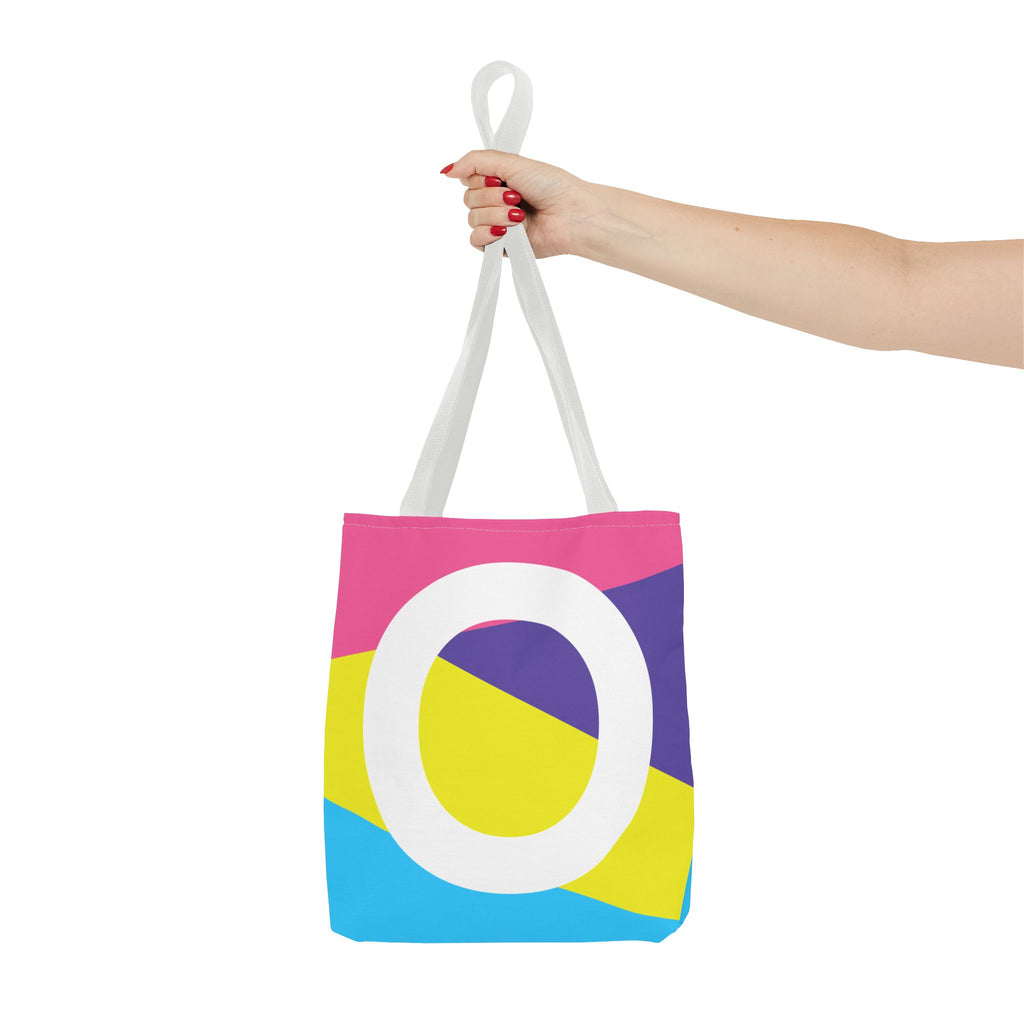 Monogram 'O' Colorblock Tote Bag — Personalized Initial O Shoulder Tote