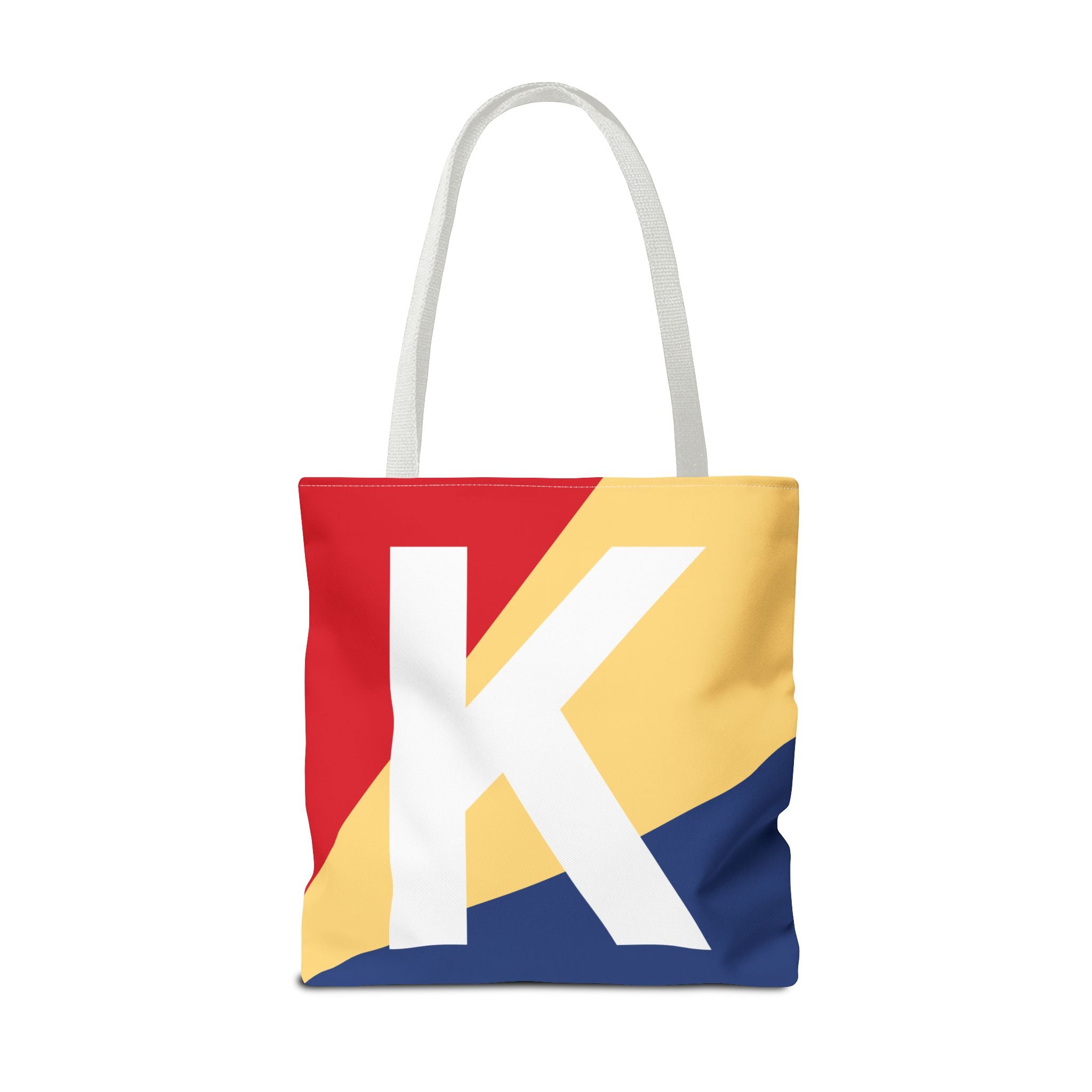 Monogram 'K' Colorblock Tote Bag — Personalized Initial K Shoulder Tote