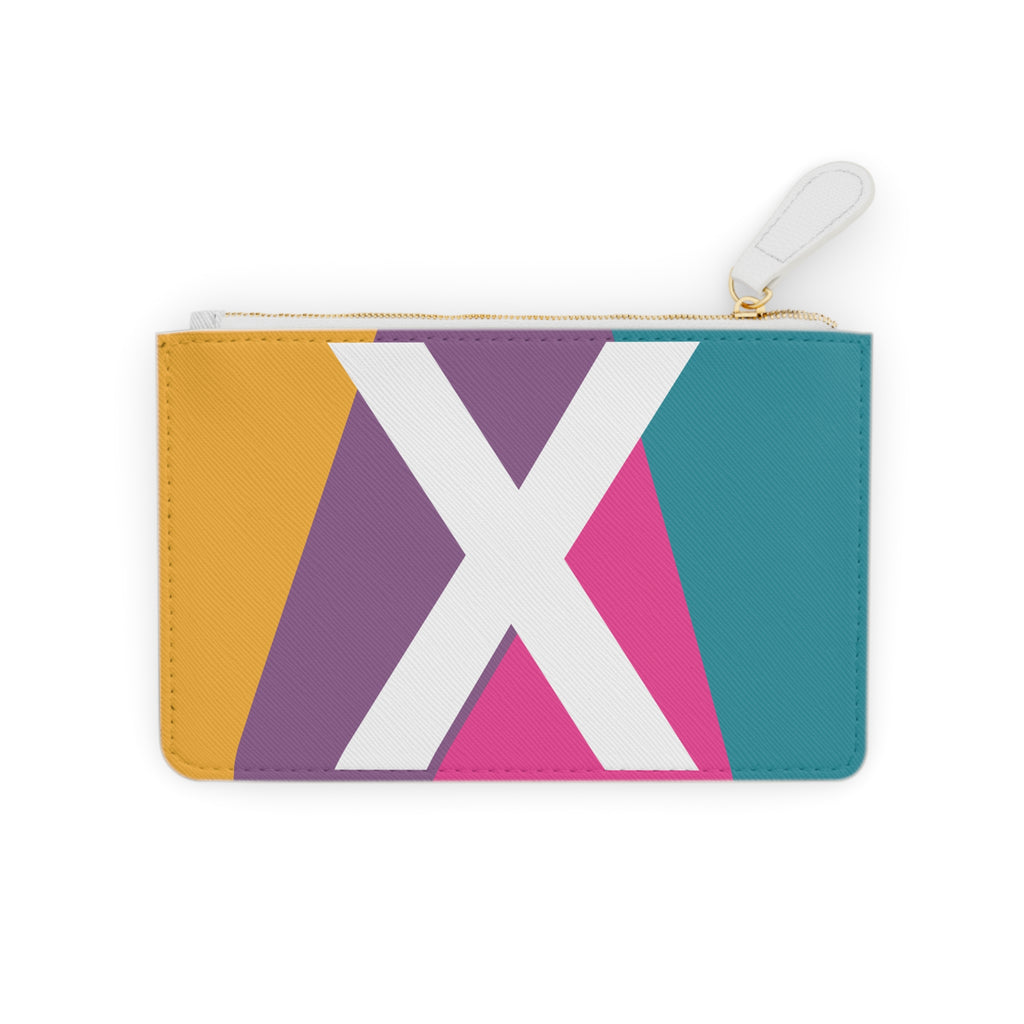 Initial X Mini Clutch — Colorblock Monogram Wristlet Wallet
