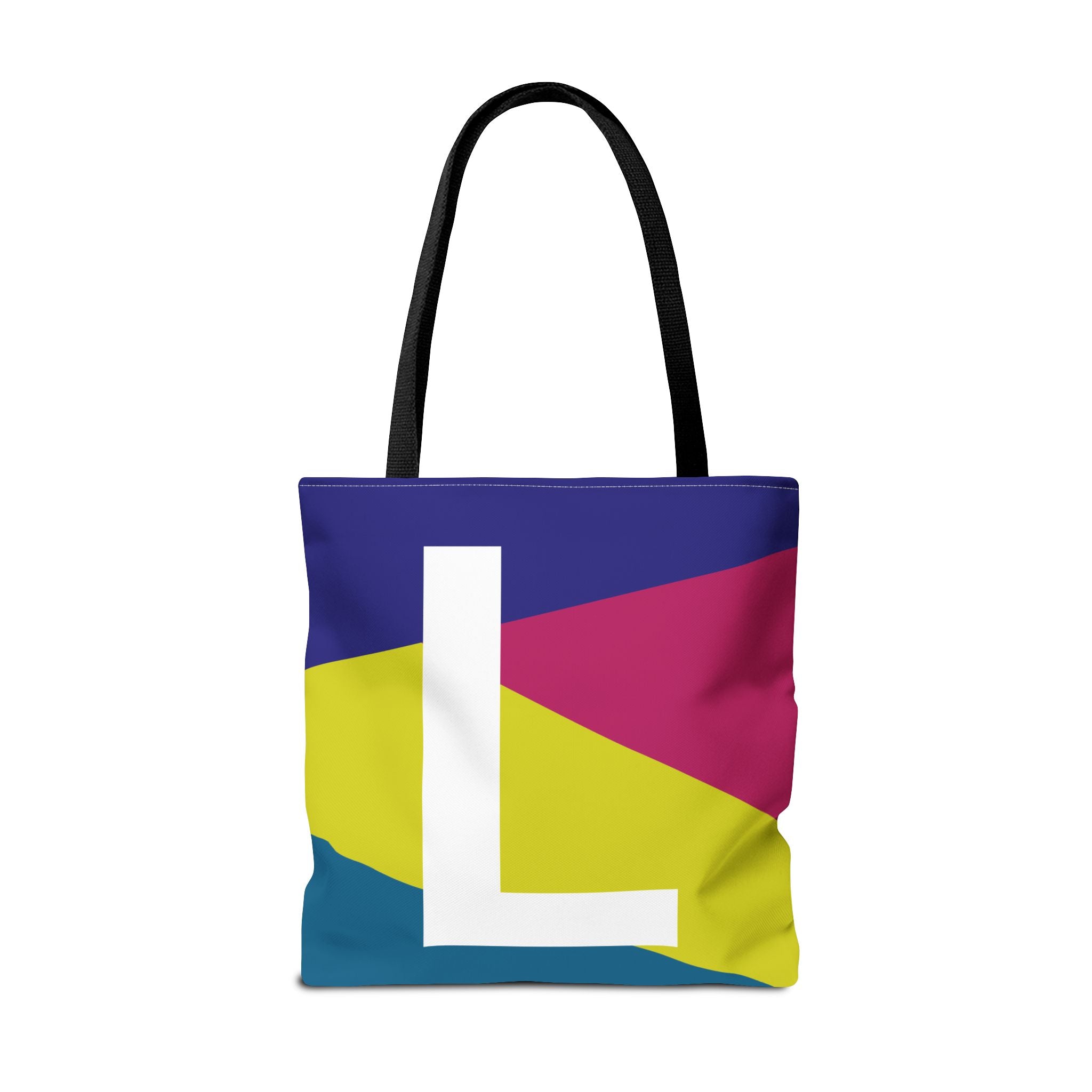 Monogram 'L' Colorblock Tote Bag — Personalized Initial L Shoulder Tote
