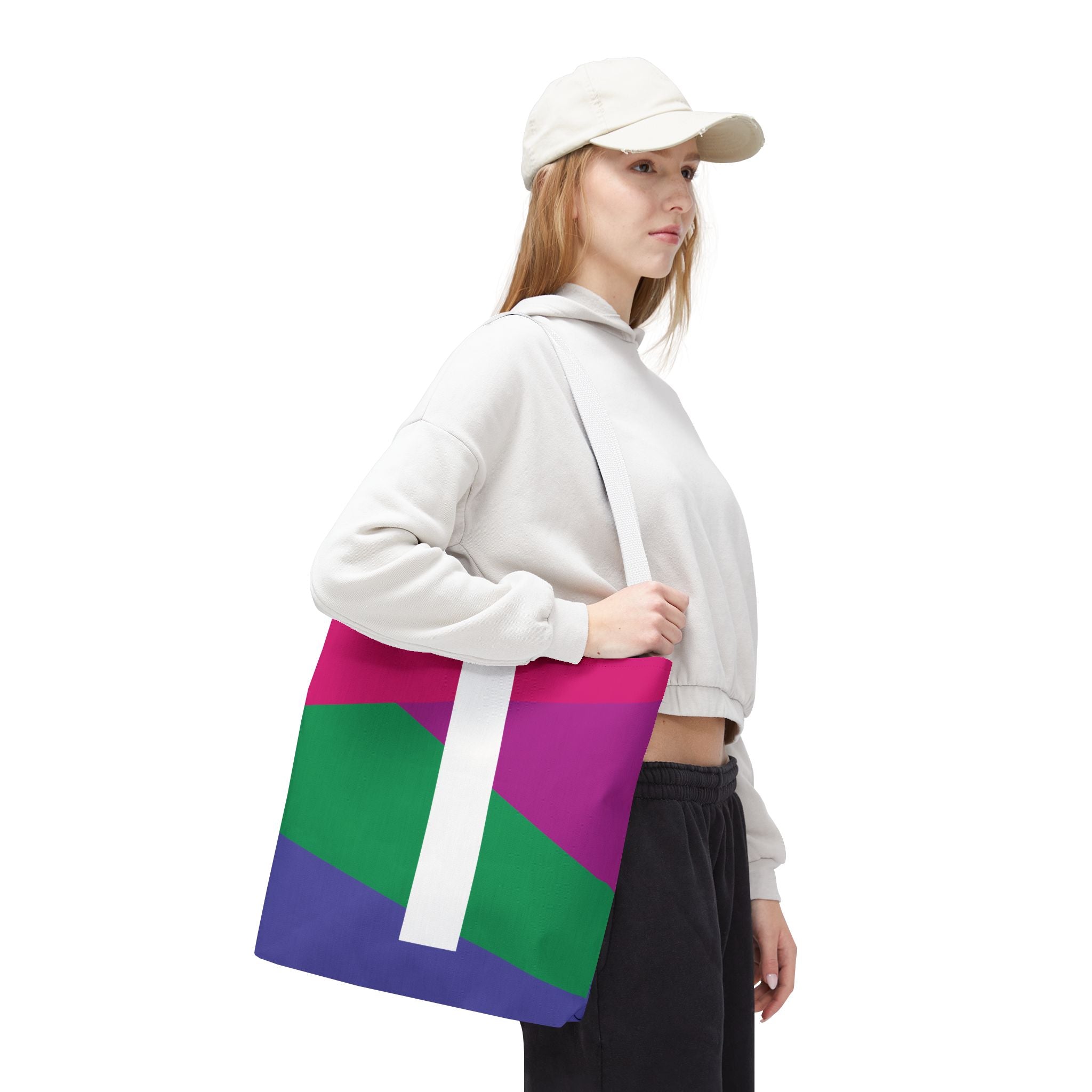 Monogram 'I' Colorblock Tote Bag — Personalized Initial I Shoulder Tote
