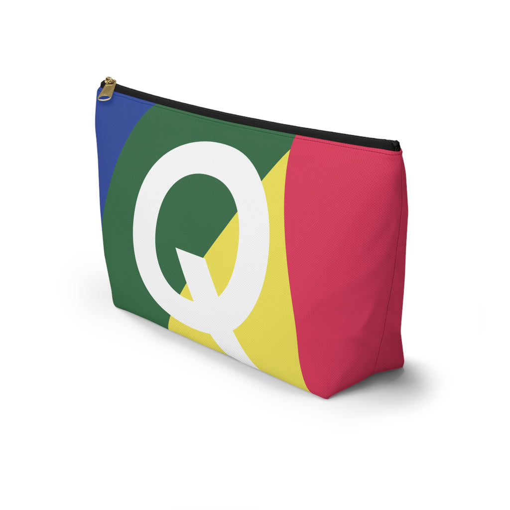 Colorblock Accessory Pouch — Monogram Q T-Bottom Cosmetic Bag