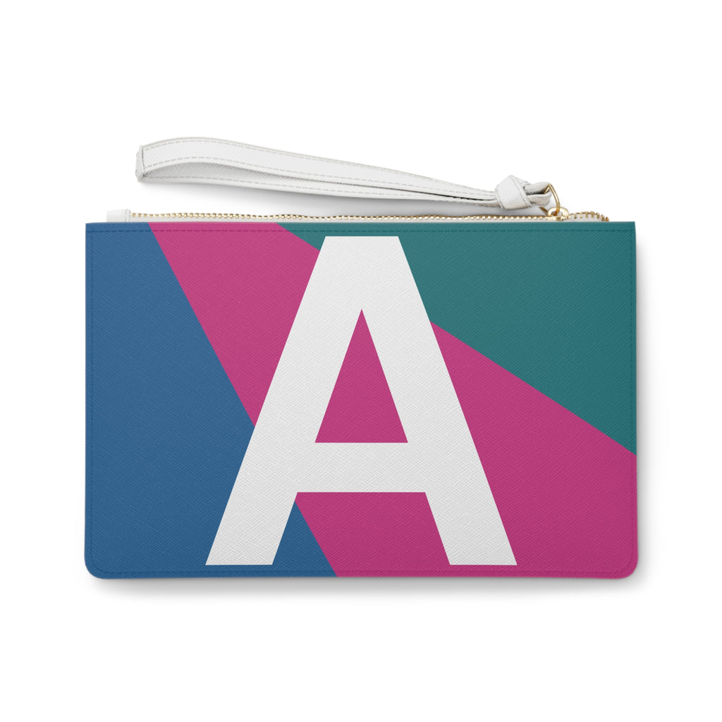 Monogram 'A' Colorblock Clutch Bag — Bold Geometric Wristlet for Everyday & Gifts