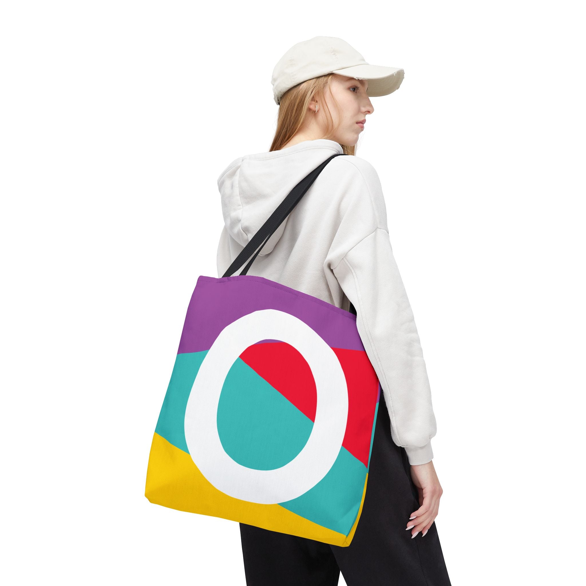 Monogram 'O' Colorblock Tote Bag — Personalized Initial O Shoulder Tote
