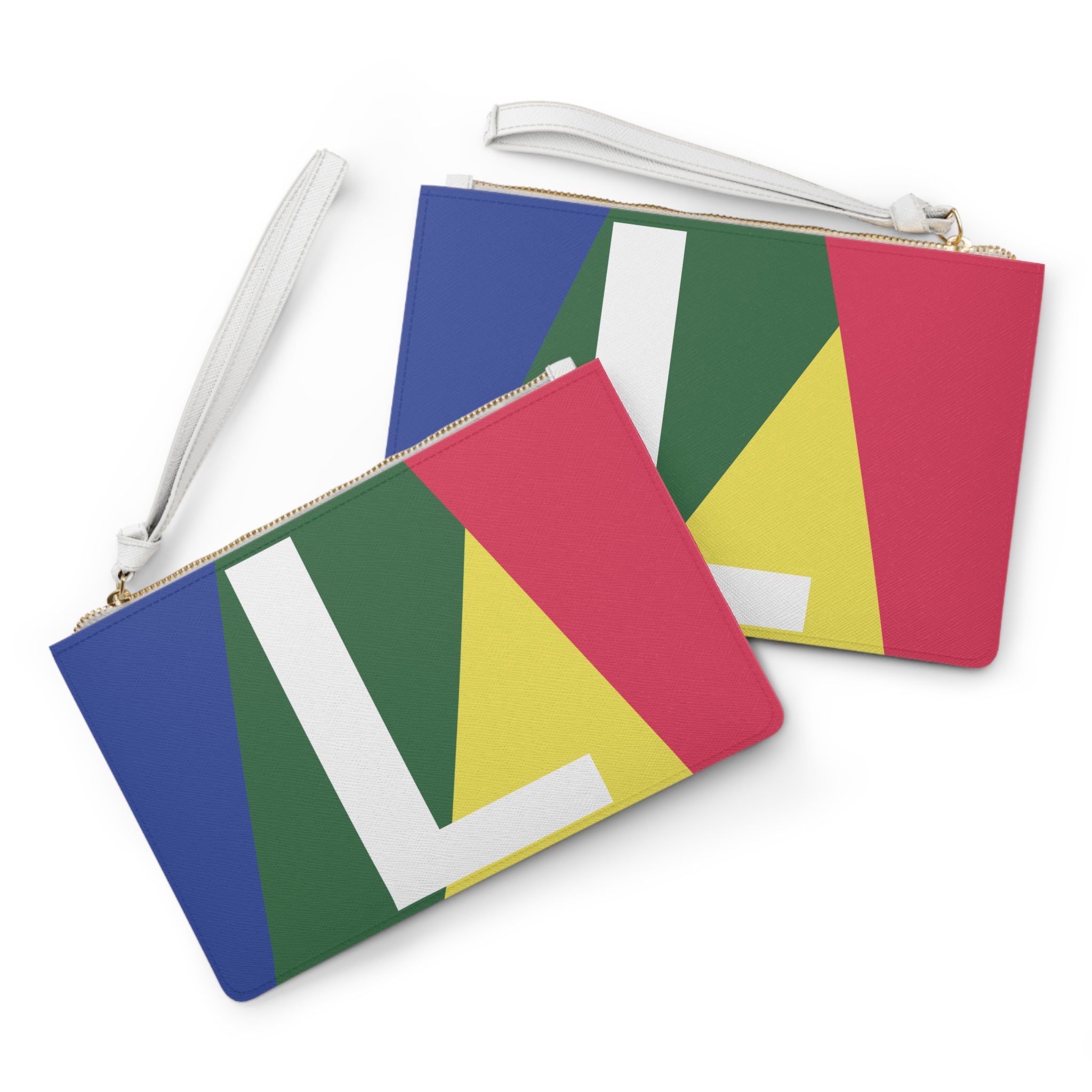 Monogram 'L' Colorblock Clutch Bag — Bold Geometric Wristlet for Everyday & Gifts