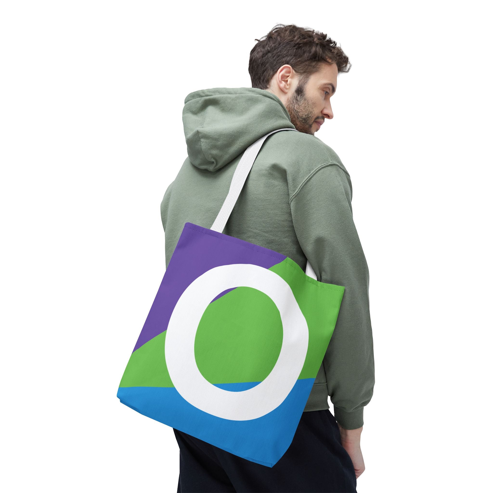Monogram 'O' Colorblock Tote Bag — Personalized Initial O Shoulder Tote