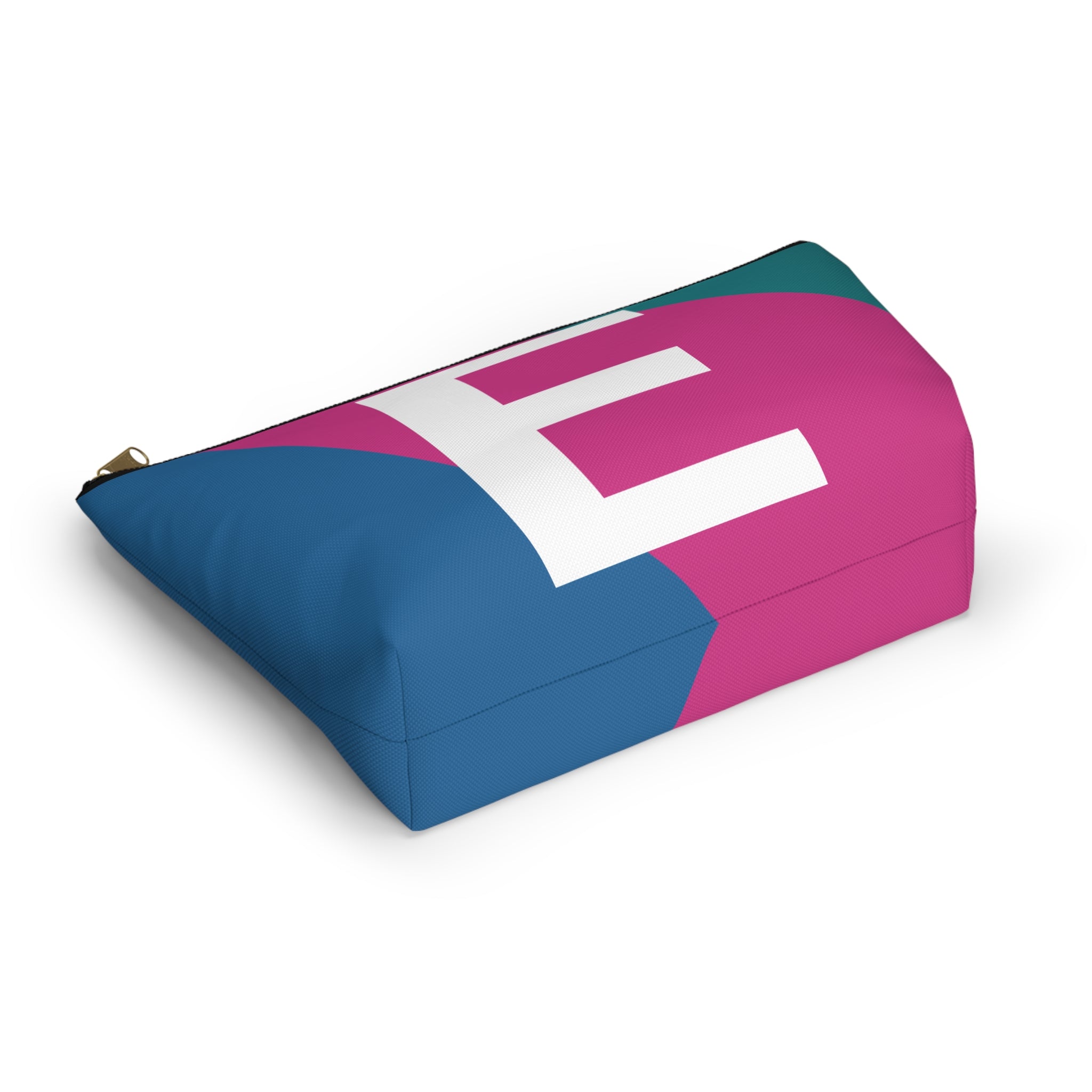 Initials Colorblock Accessory Pouch — Monogram E T-Bottom Cosmetic Bag