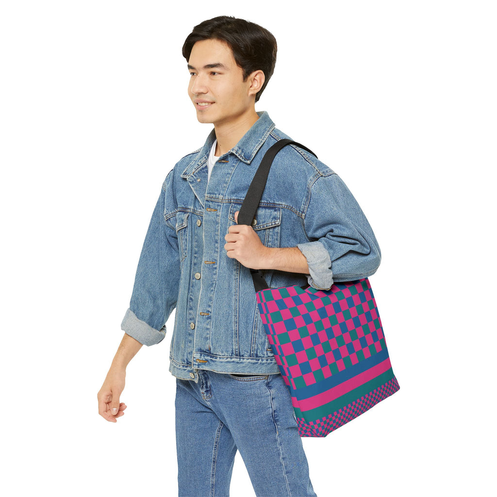 Colorblock Geometric Tote Bag