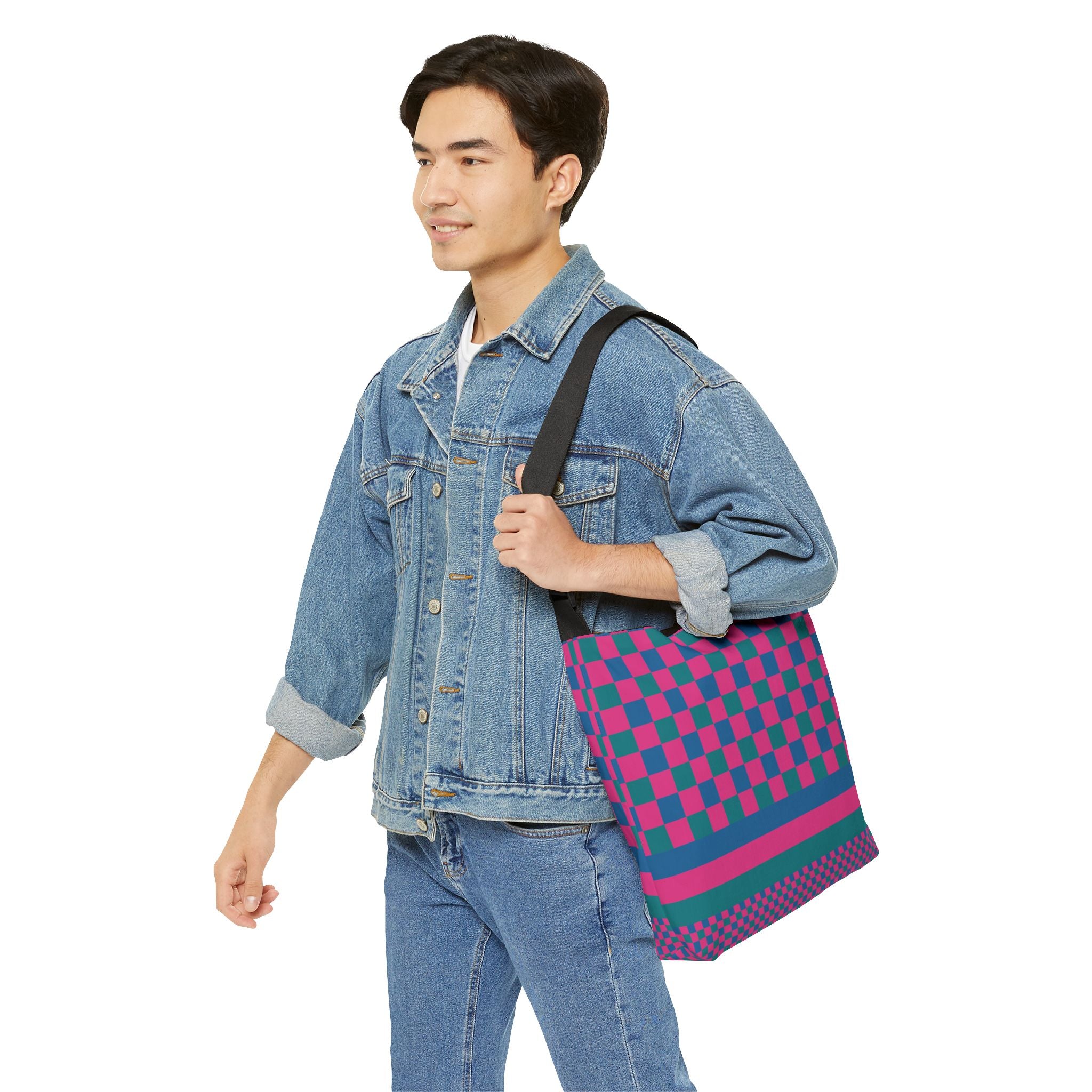 Colorblock Geometric Tote Bag