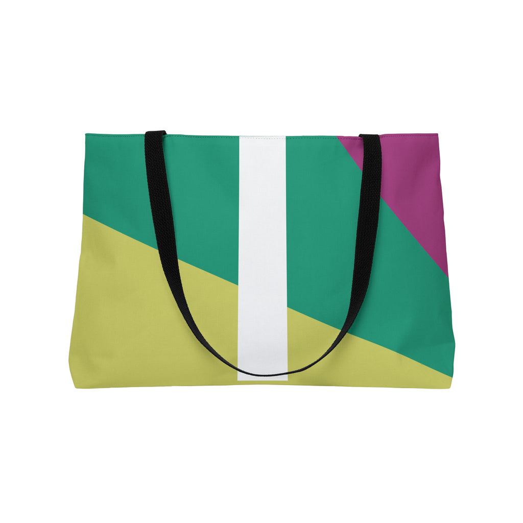 Personalized 'I' Colorblock Tote Bag — Monogram Weekender Tote