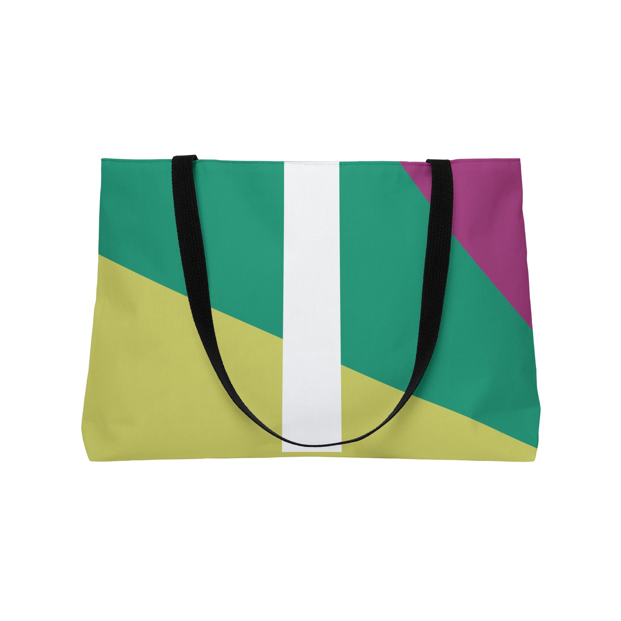 Personalized 'I' Colorblock Tote Bag — Monogram Weekender Tote
