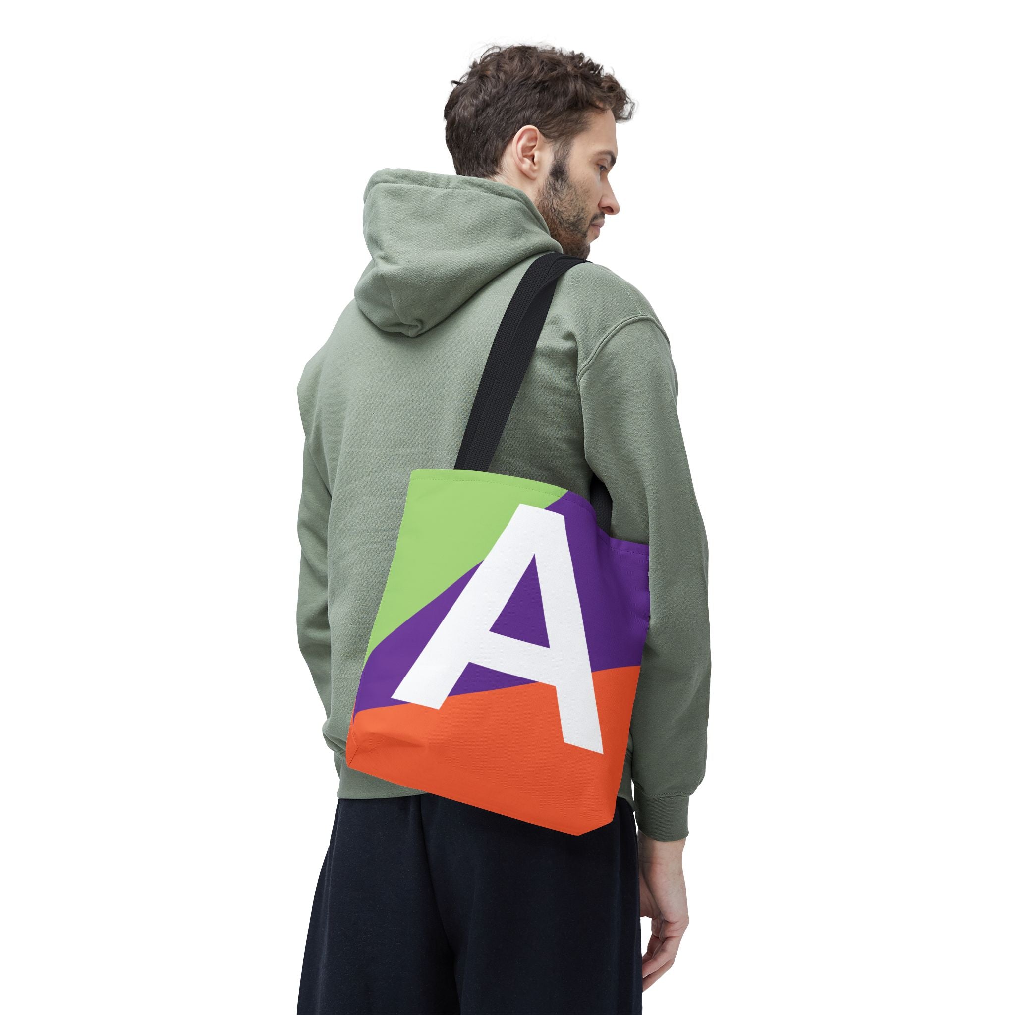 Monogram 'A' Colorblock Tote Bag — Personalized Initial A Shoulder Tote