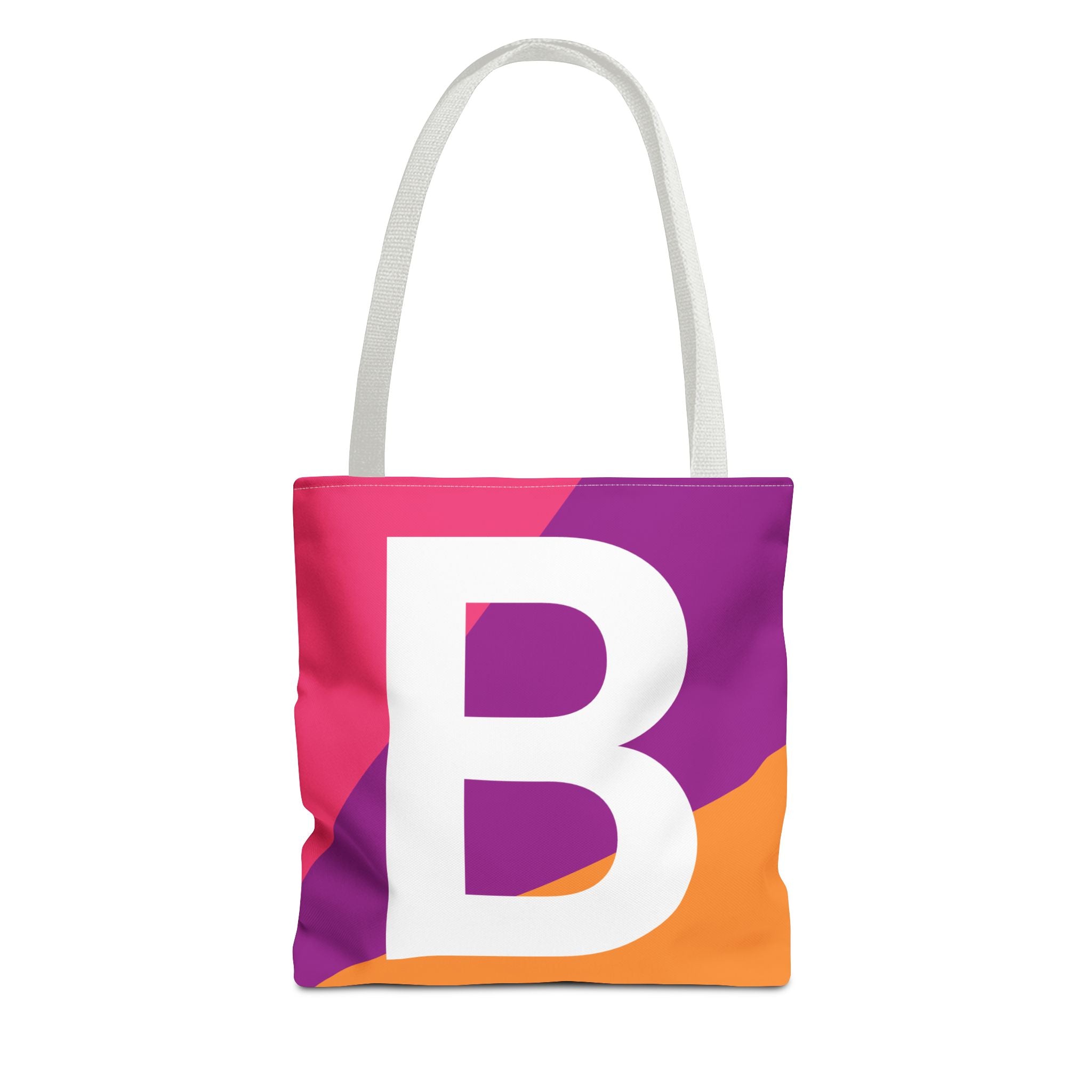 Monogram 'B' Colorblock Tote Bag — Personalized Initial B Shoulder Tote