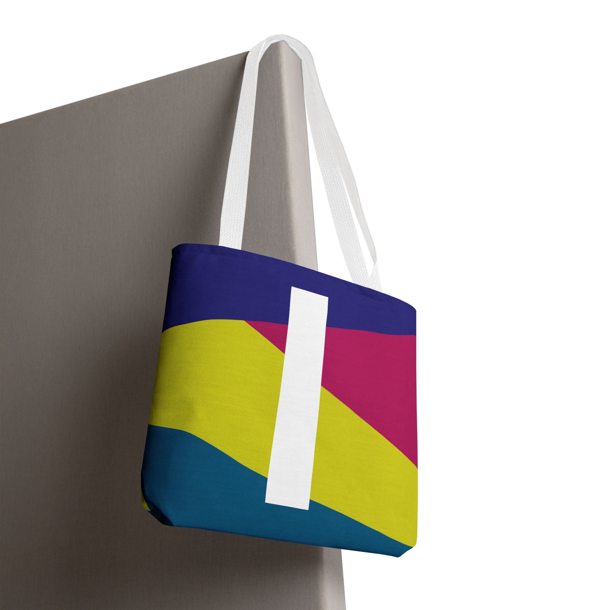 Monogram 'I' Colorblock Tote Bag — Personalized Initial I Shoulder Tote