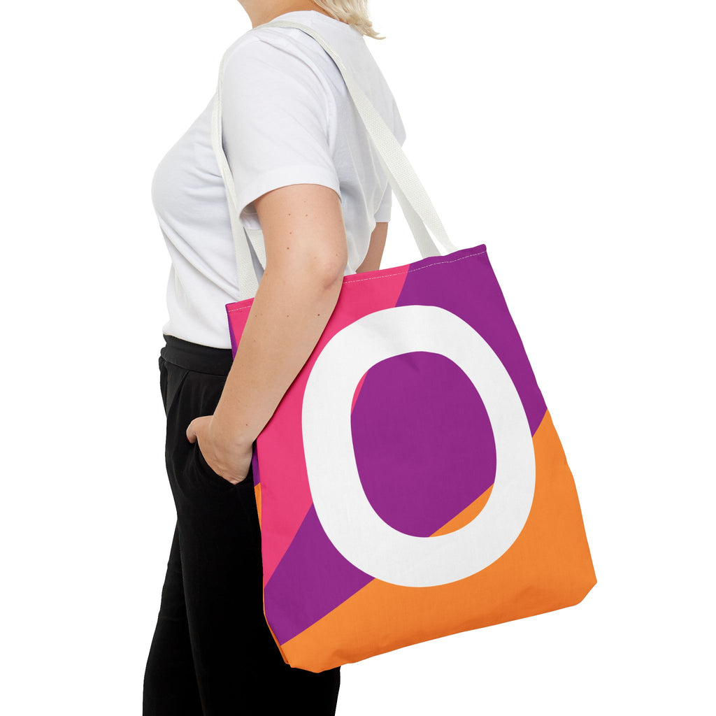 Monogram 'O' Colorblock Tote Bag — Personalized Initial O Shoulder Tote