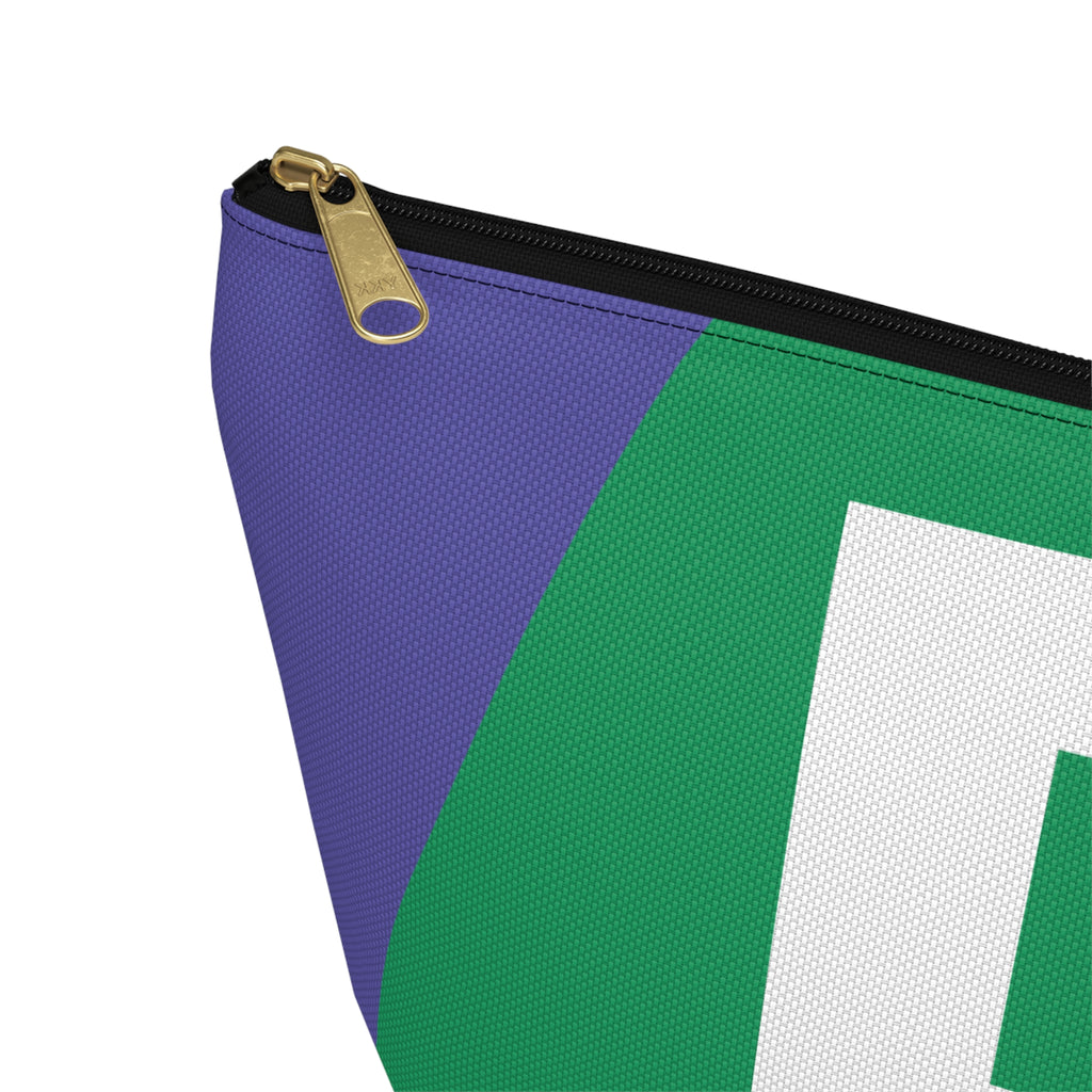 Initials Colorblock Accessory Pouch — Monogram P T-Bottom Cosmetic Bag