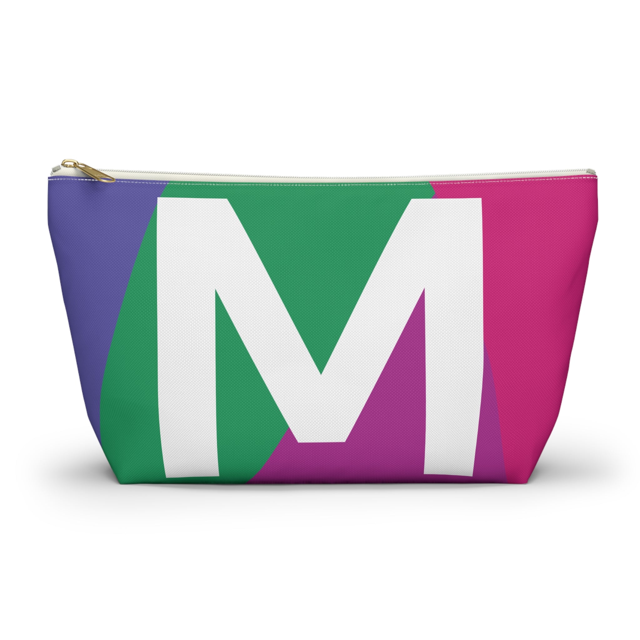 Initials Colorblock Accessory Pouch — Monogram M T-Bottom Cosmetic Bag