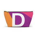 Initials Colorblock Accessory Pouch — Monogram D T-Bottom Cosmetic Bag
