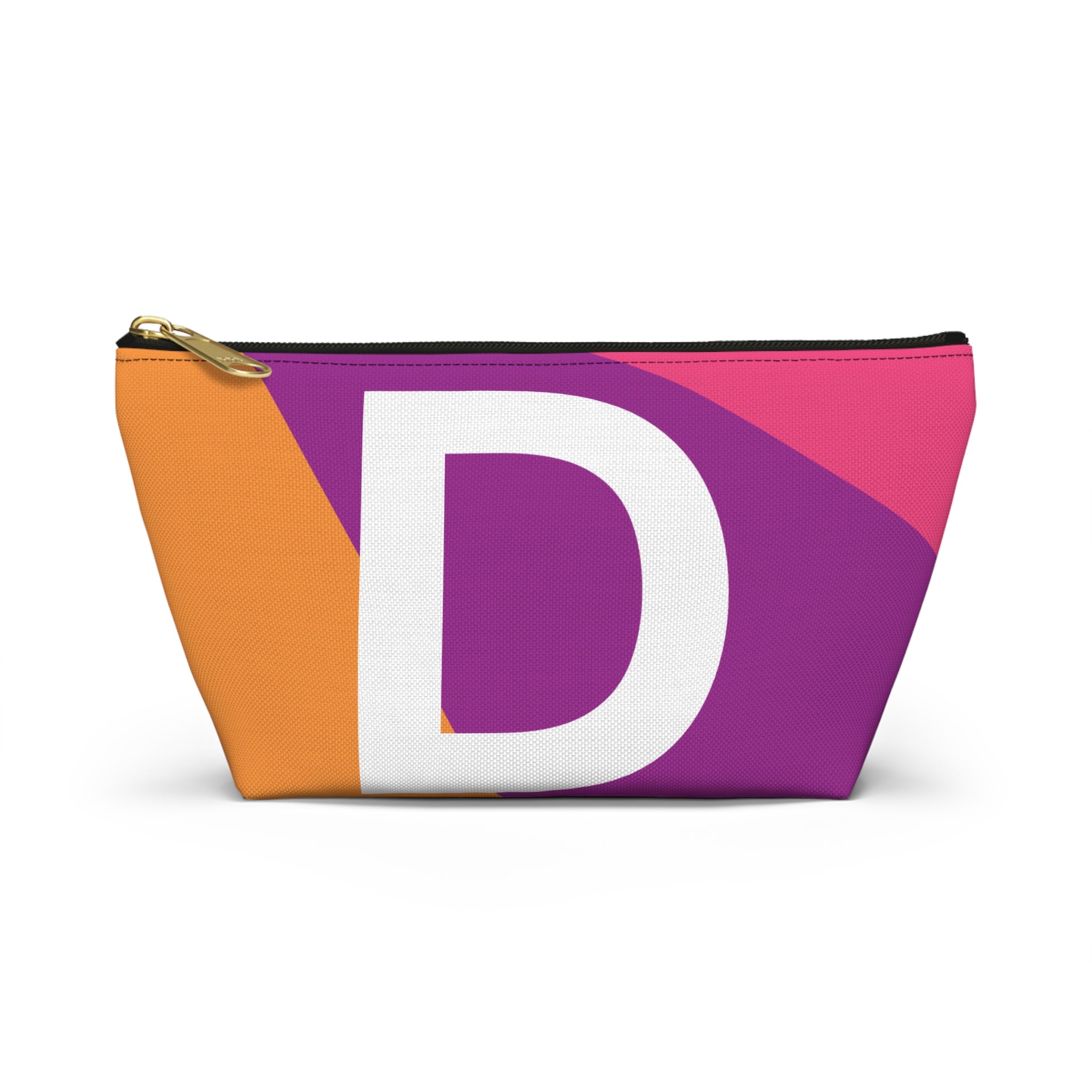 Initials Colorblock Accessory Pouch — Monogram D T-Bottom Cosmetic Bag