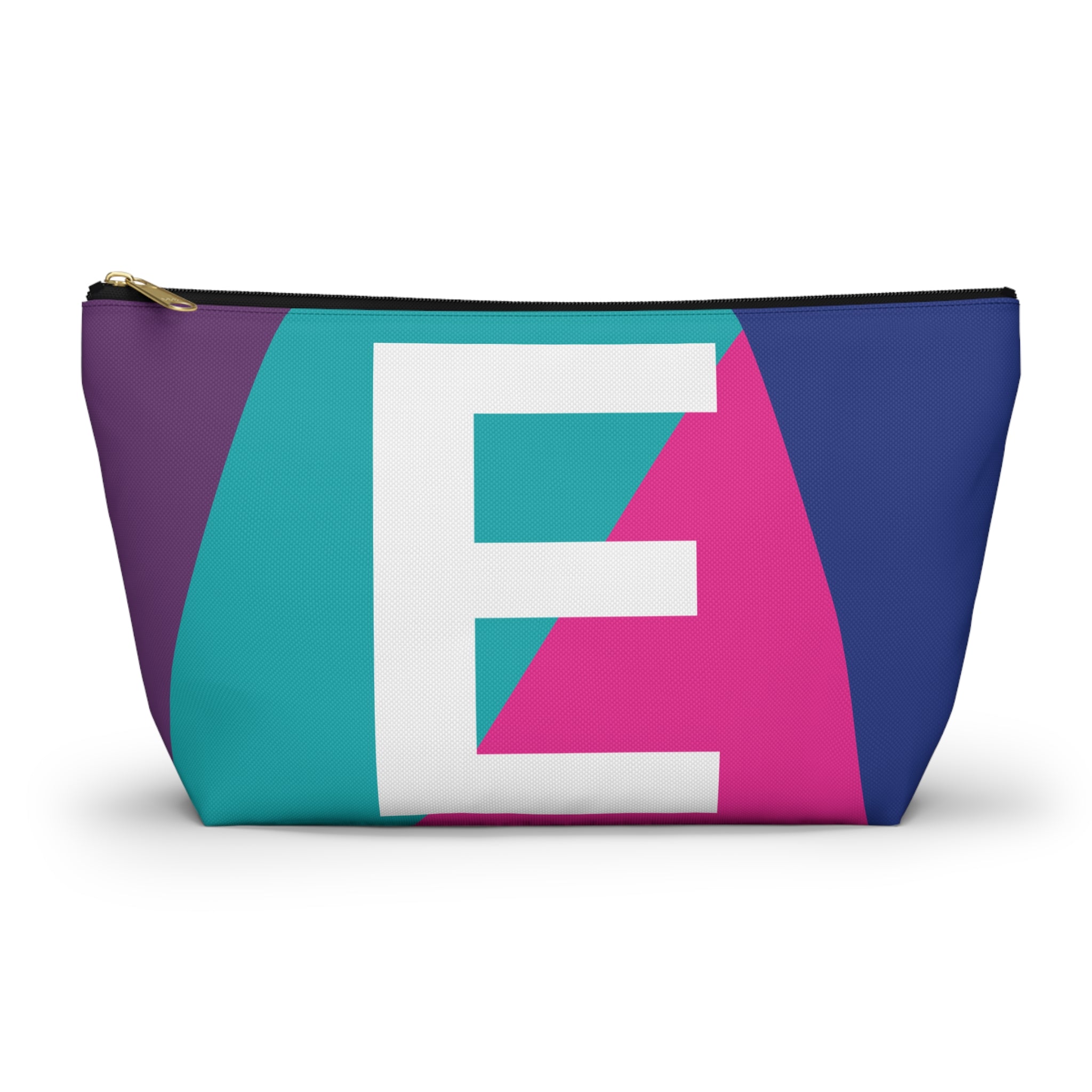 Initials Colorblock Accessory Pouch — Monogram E T-Bottom Cosmetic Bag