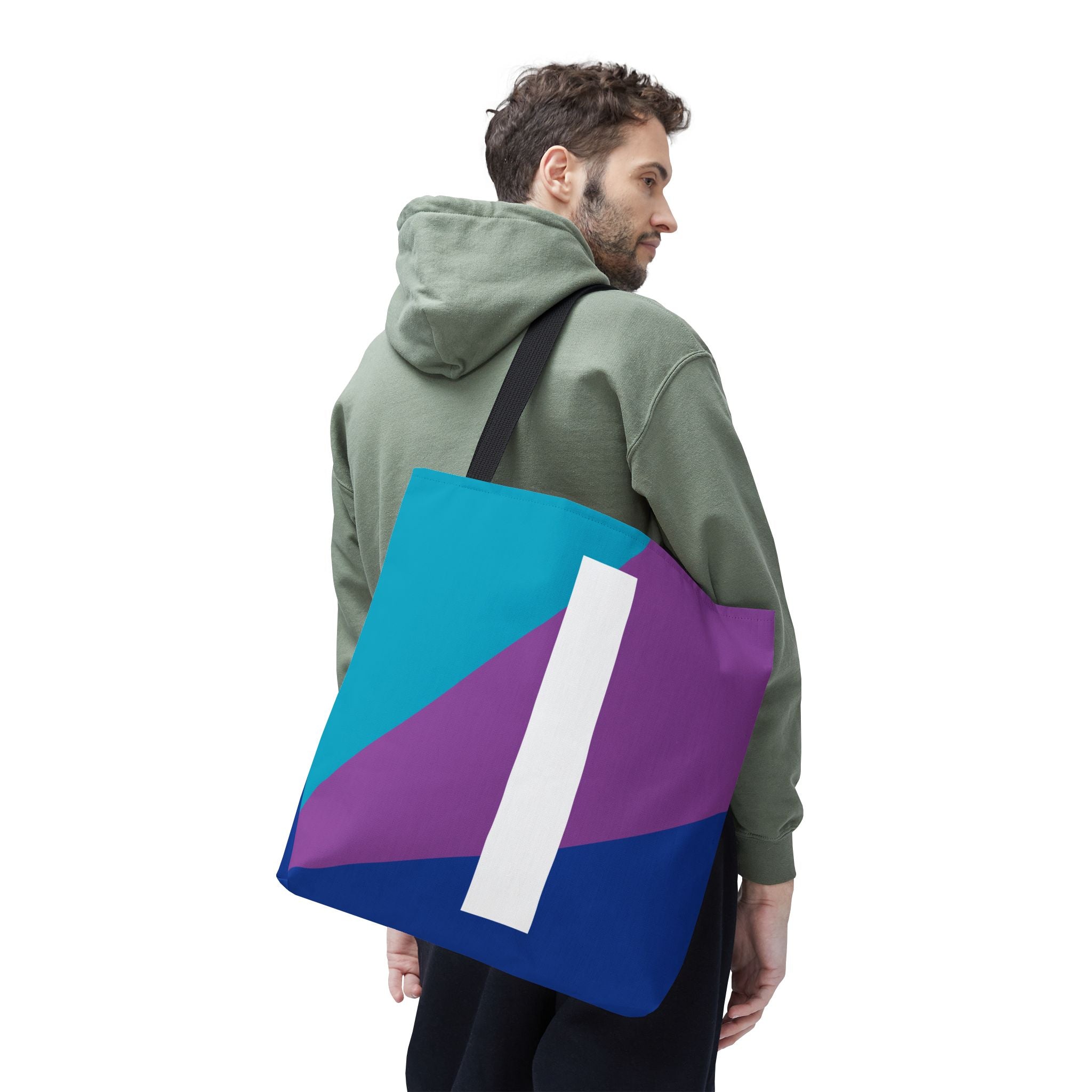 Monogram 'I' Colorblock Tote Bag — Personalized Initial I Shoulder Tote