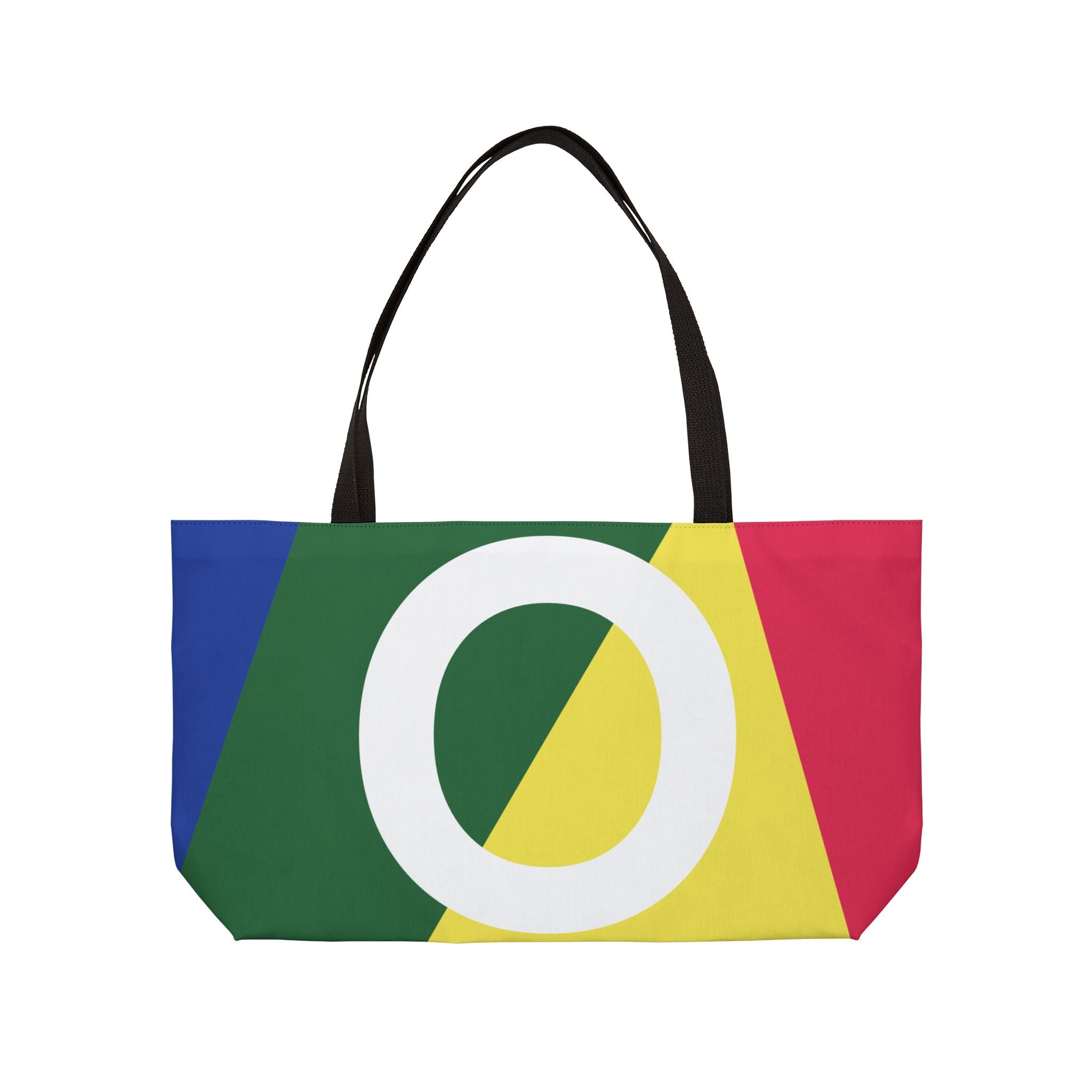 Personalized 'O' Colorblock Tote Bag — Monogram Weekender Tote