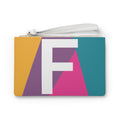 Monogram 'F' Colorblock Clutch Bag — Bold Geometric Wristlet for Everyday & Gifts