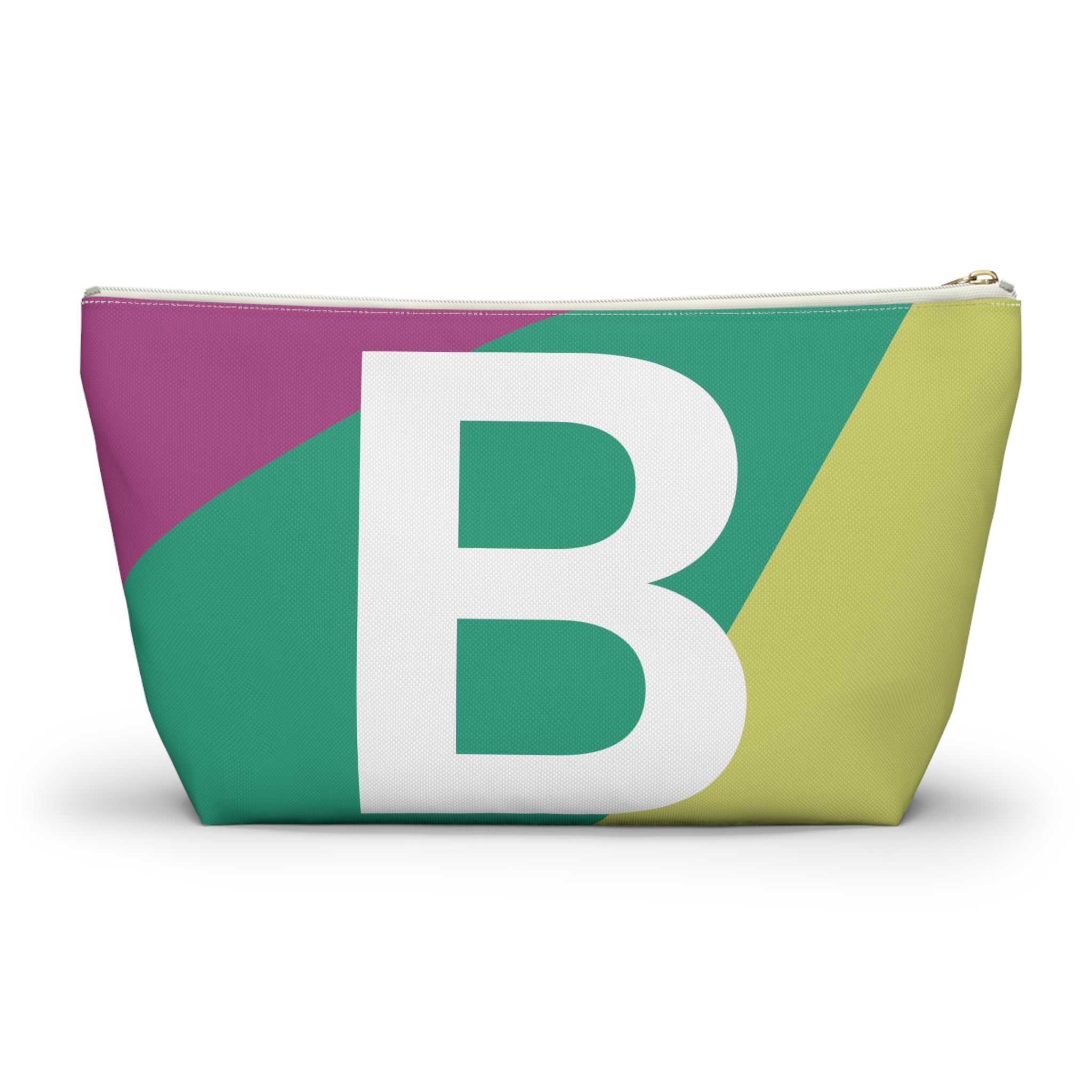 Initials Colorblock Accessory Pouch — Monogram B T-Bottom Cosmetic Bag