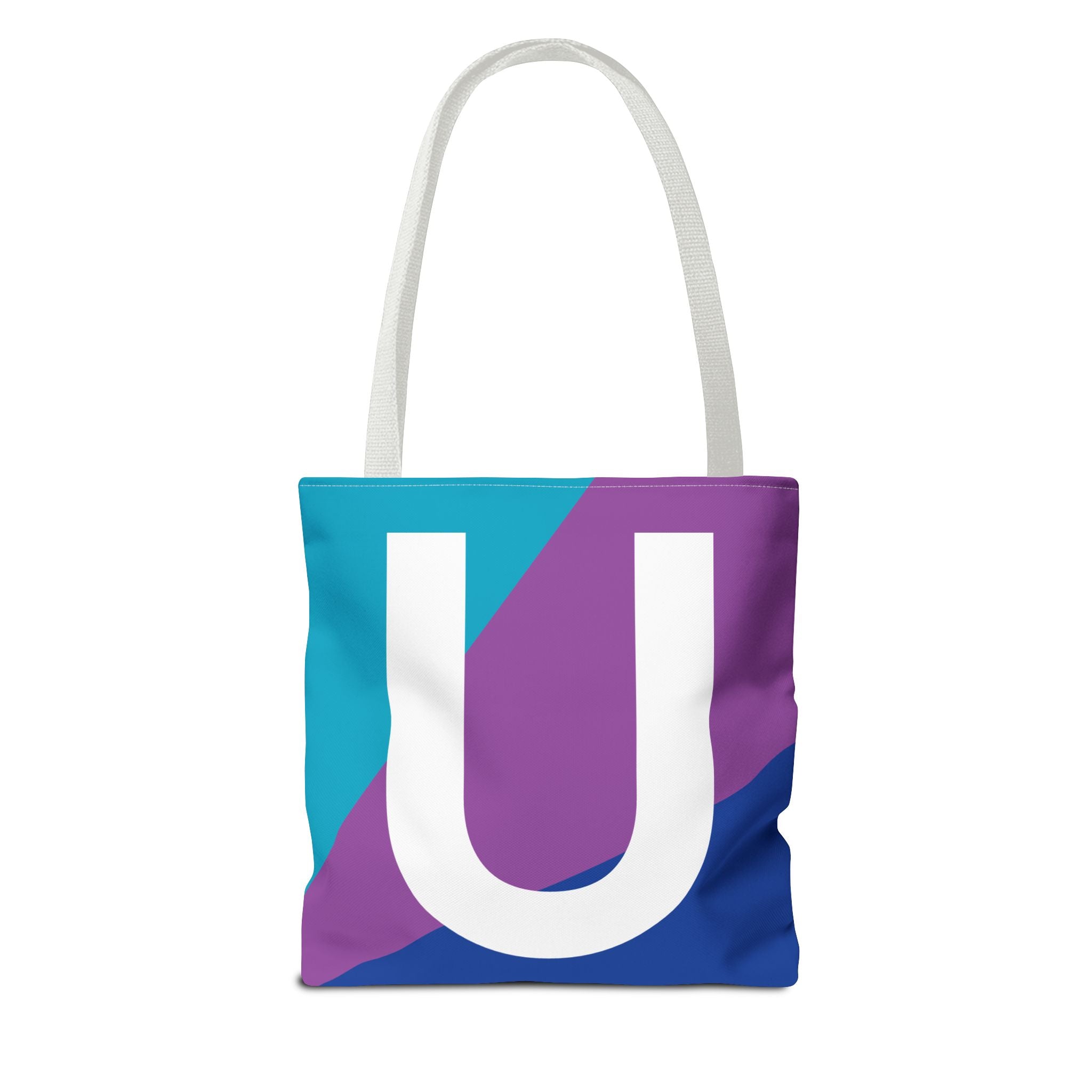 Monogram 'U' Colorblock Tote Bag — Personalized Initial U Shoulder Tote