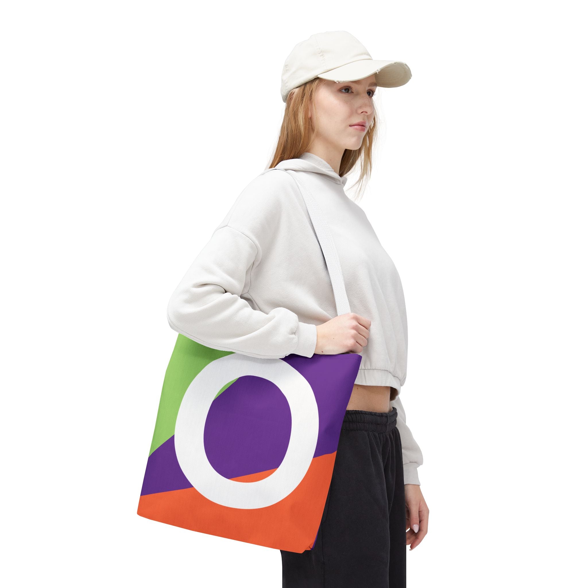 Monogram 'O' Colorblock Tote Bag — Personalized Initial O Shoulder Tote