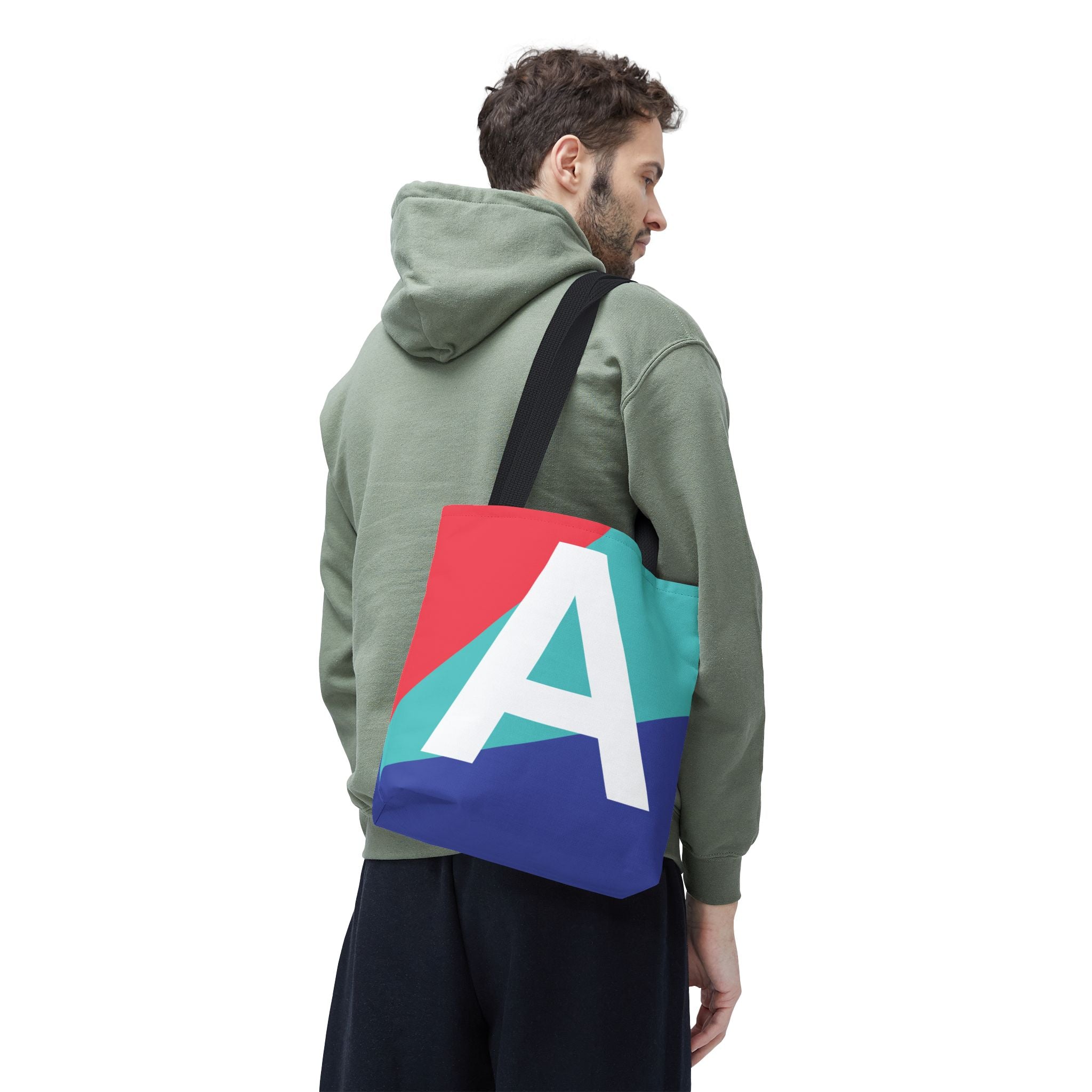 Monogram 'A' Colorblock Tote Bag — Personalized Initial A Shoulder Tote
