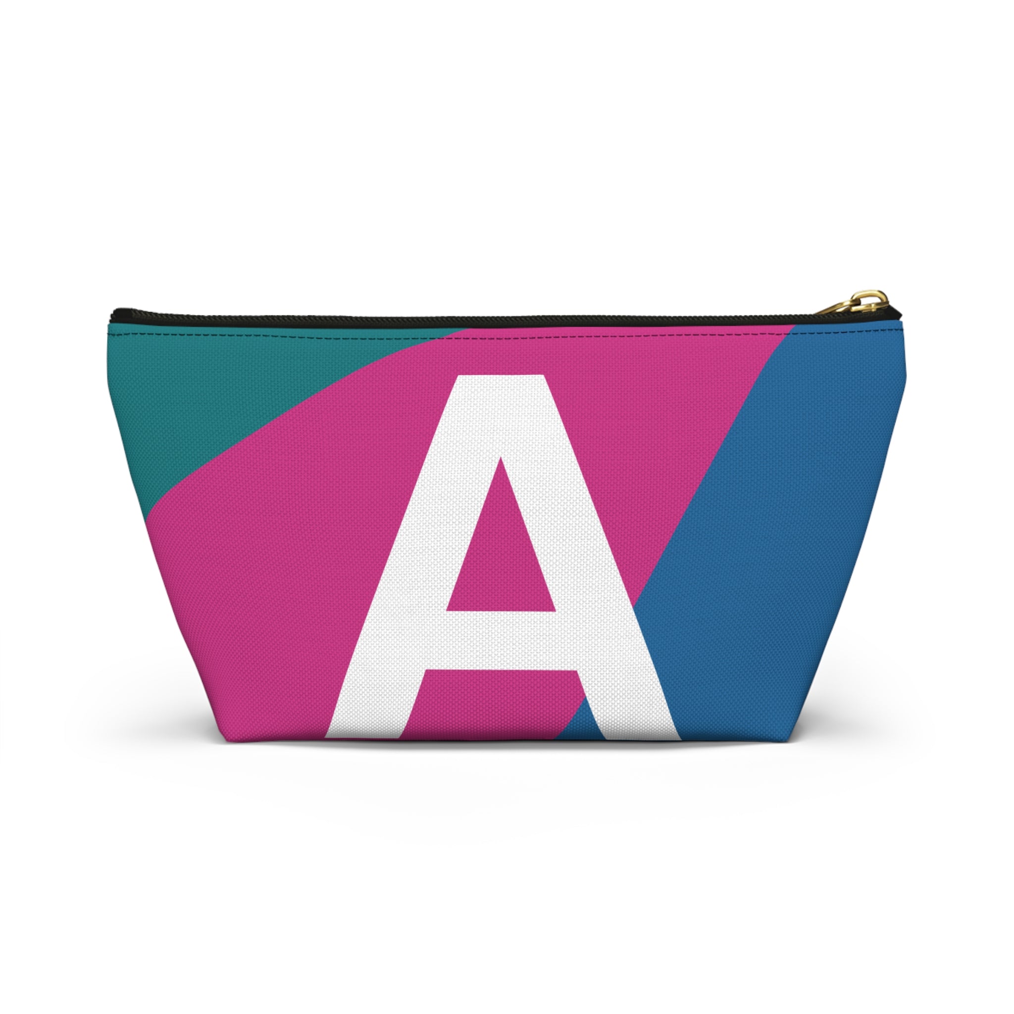 Initials Colorblock Accessory Pouch — Monogram A T-Bottom Cosmetic Bag
