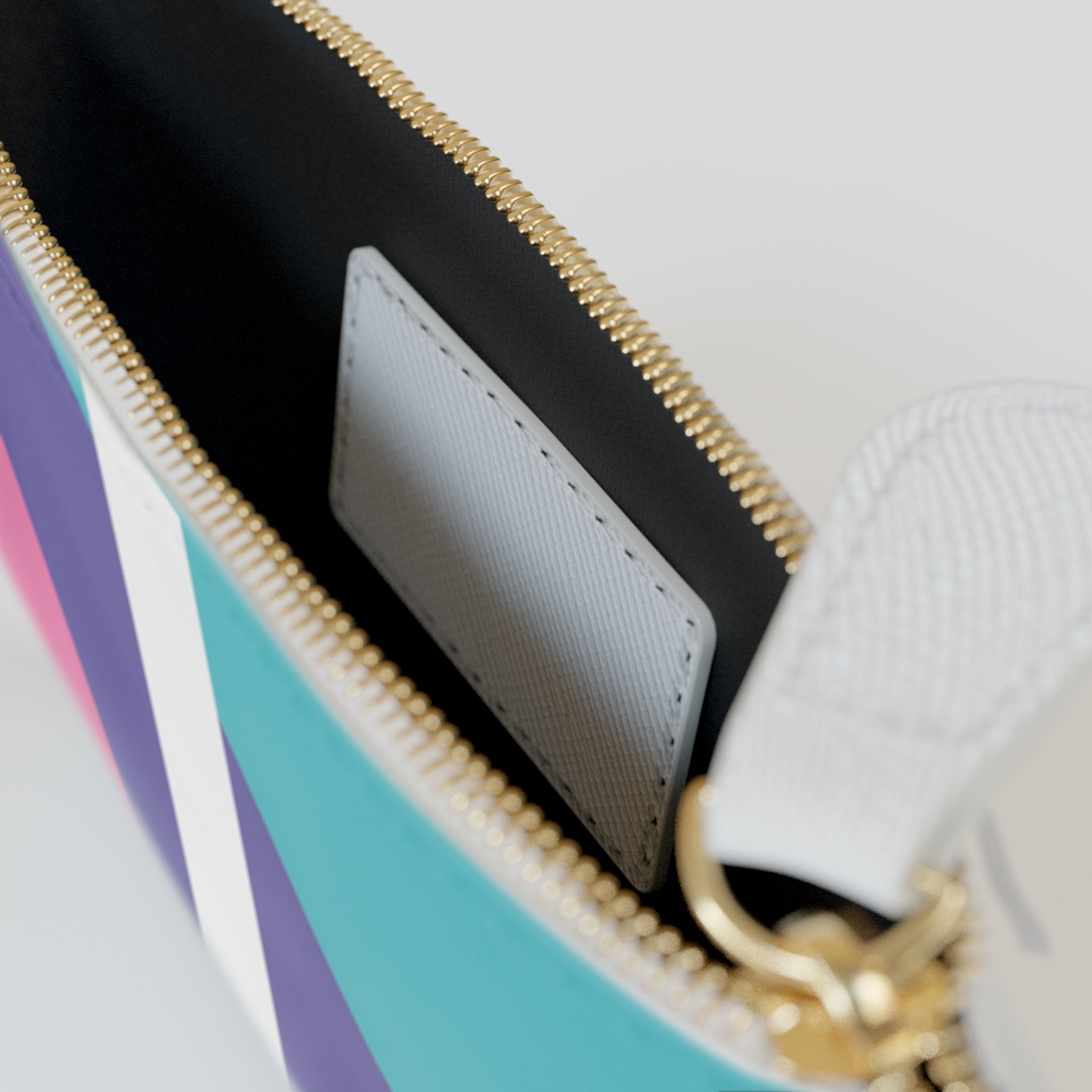 Initial I Mini Clutch — Colorblock Monogram Wristlet Wallet