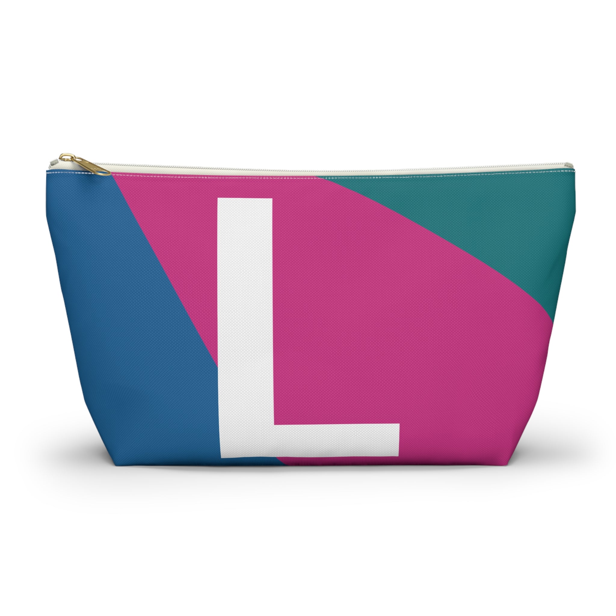 Initials Colorblock Accessory Pouch — Monogram L T-Bottom Cosmetic Bag