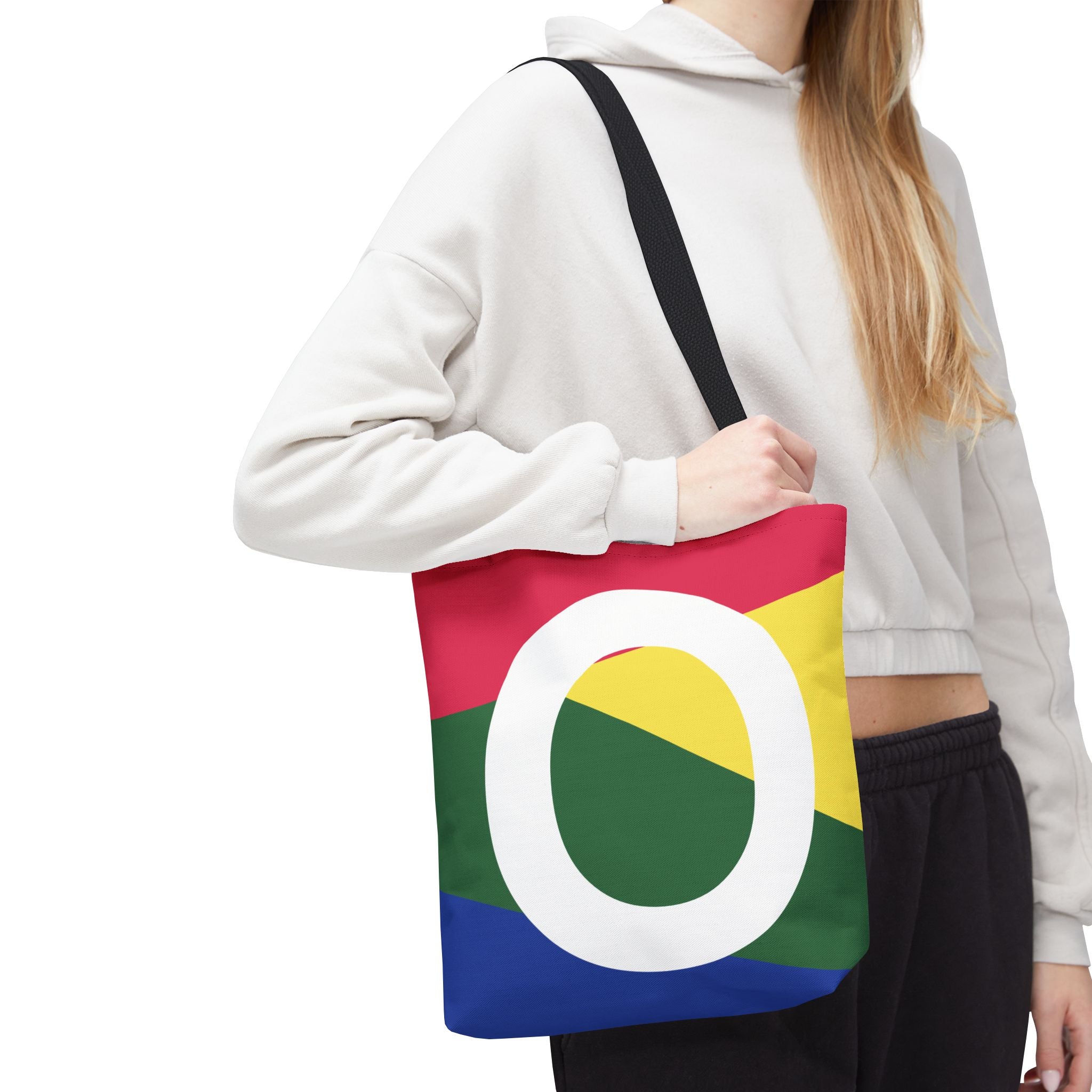 Monogram 'O' Colorblock Tote Bag — Personalized Initial O Shoulder Tote