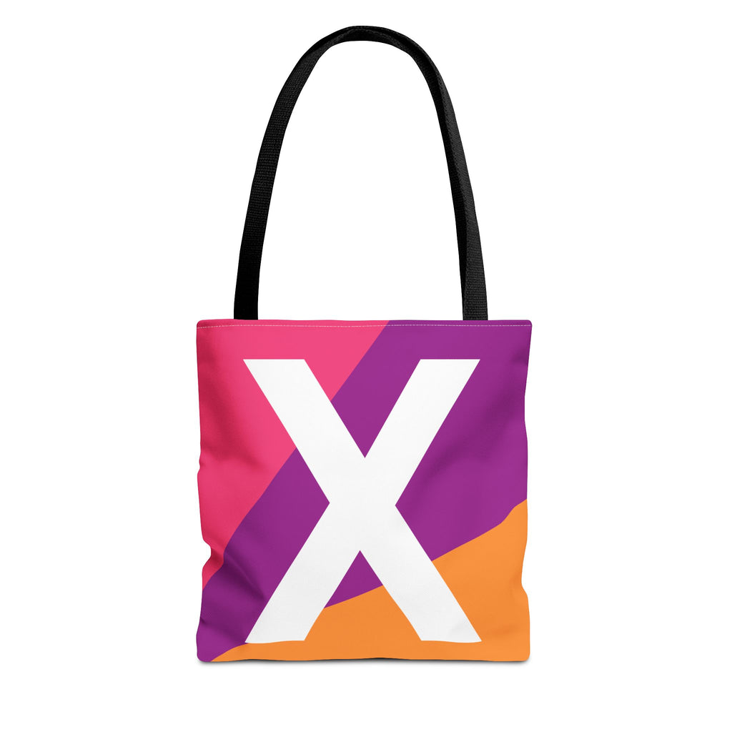 Monogram 'X' Colorblock Tote Bag — Personalized Initial X Shoulder Tote