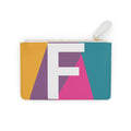 Initial F Mini Clutch — Colorblock Monogram Wristlet Wallet
