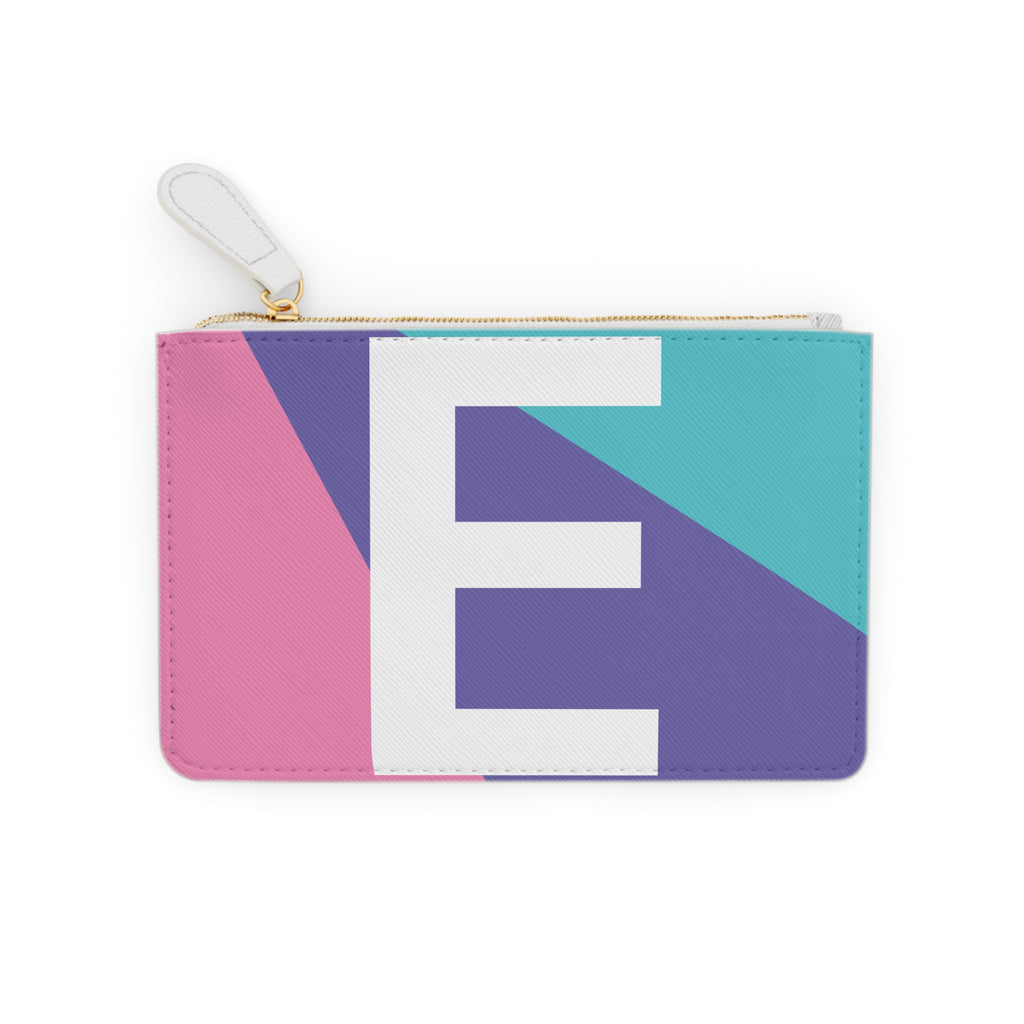Initial E Mini Clutch — Colorblock Monogram Wristlet Wallet