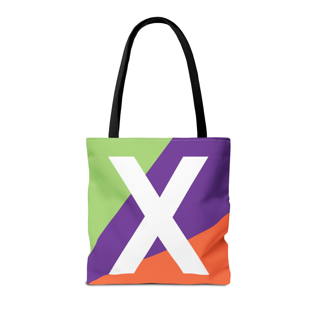 Monogram 'X' Colorblock Tote Bag — Personalized Initial X Shoulder Tote