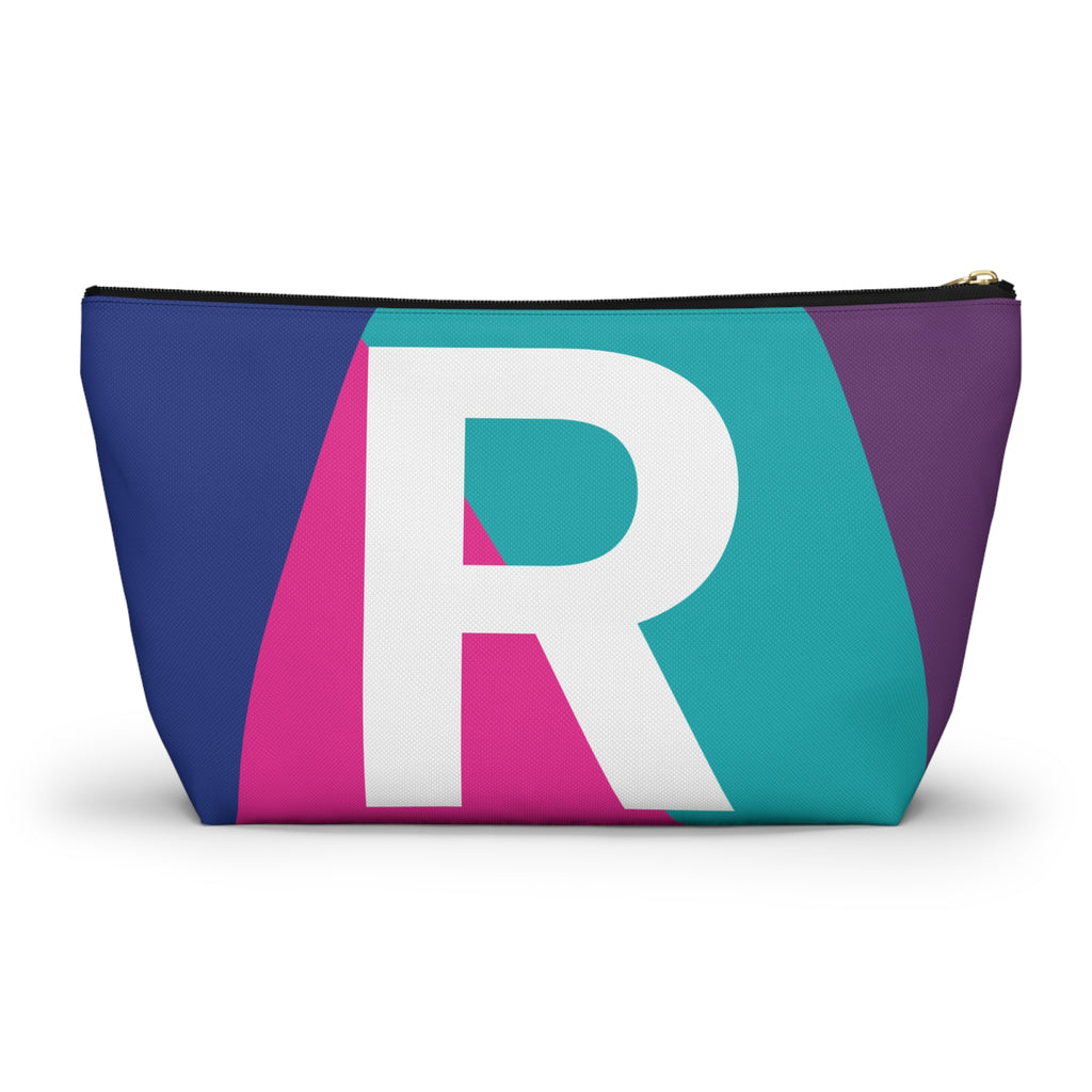 Colorblock Accessory Pouch — Monogram R T-Bottom Cosmetic Bag