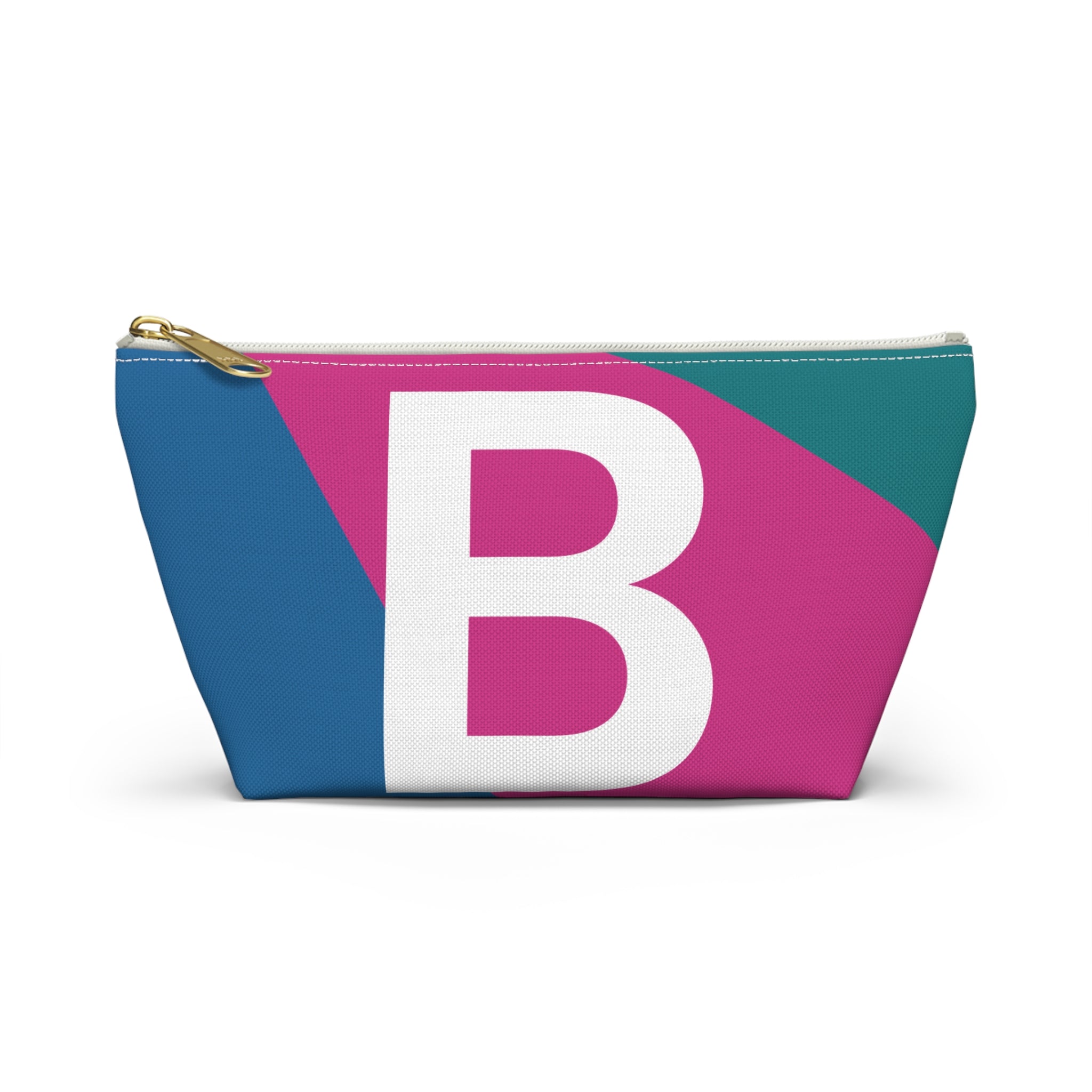 Initials Colorblock Accessory Pouch — Monogram B T-Bottom Cosmetic Bag