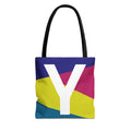 Monogram 'Y' Colorblock Tote Bag — Personalized Initial Y Shoulder Tote