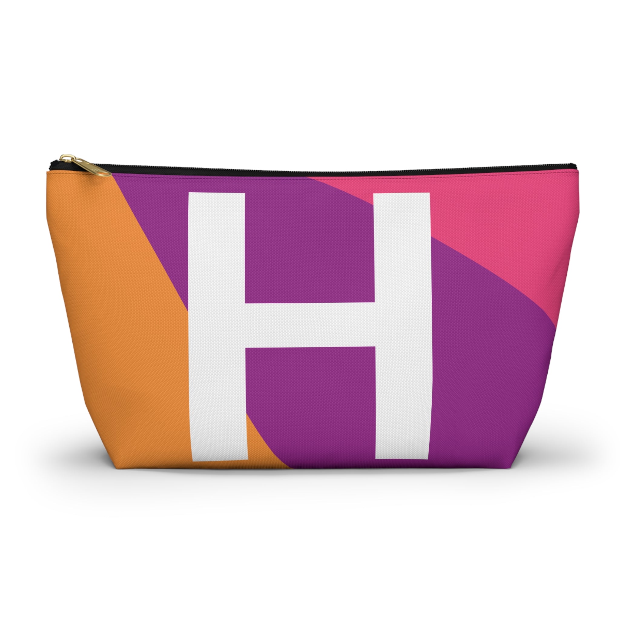Initials Colorblock Accessory Pouch — Monogram H T-Bottom Cosmetic Bag