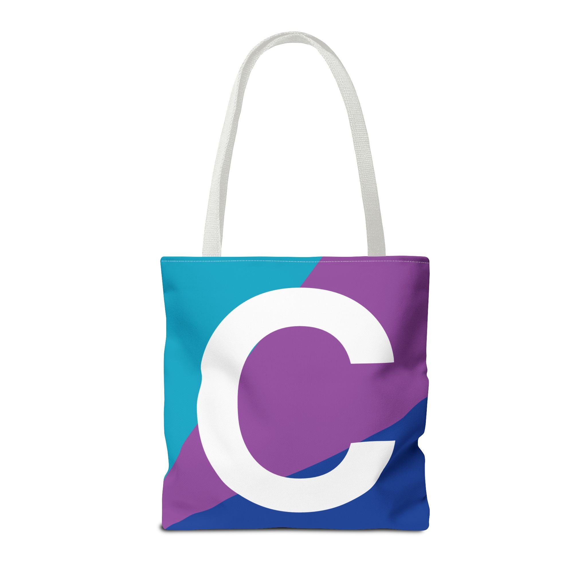 Monogram 'C' Colorblock Tote Bag — Personalized Initial C Shoulder Tote