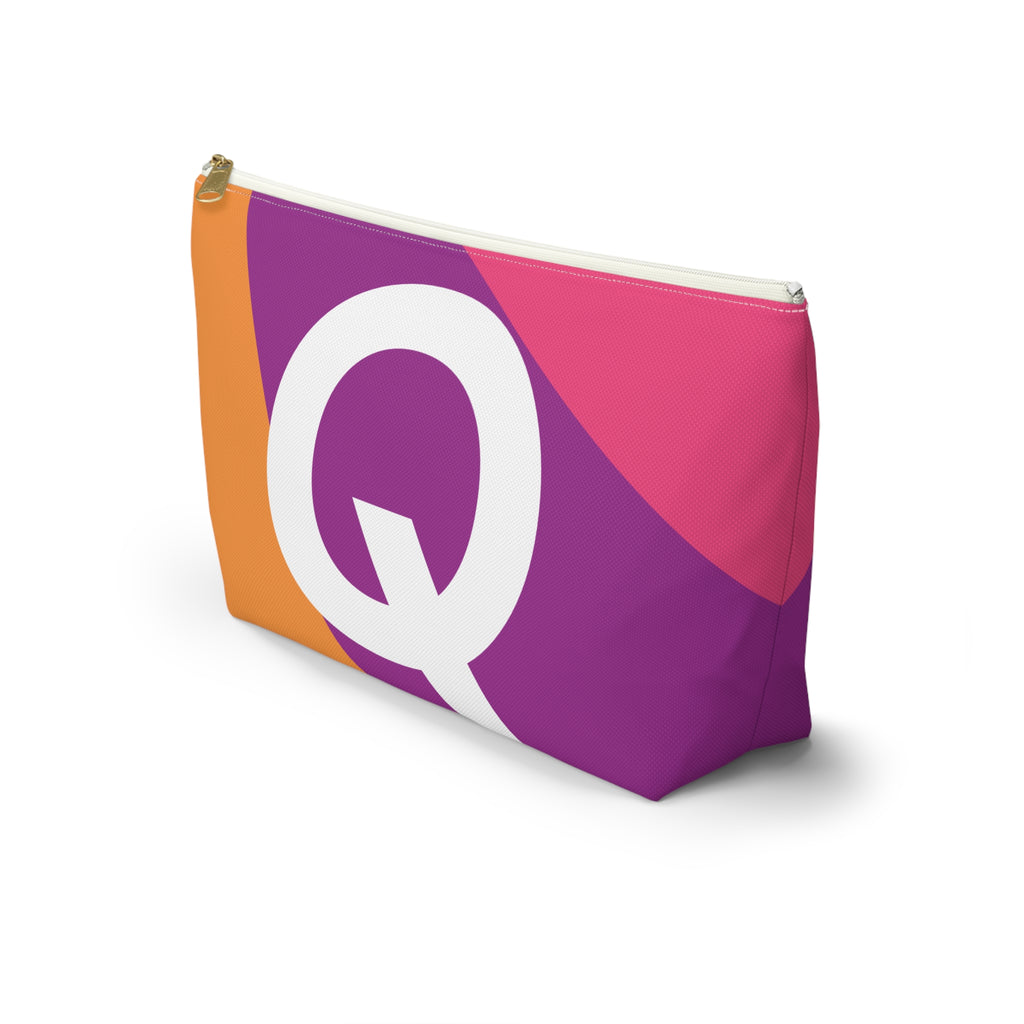 Colorblock Accessory Pouch — Monogram Q T-Bottom Cosmetic Bag