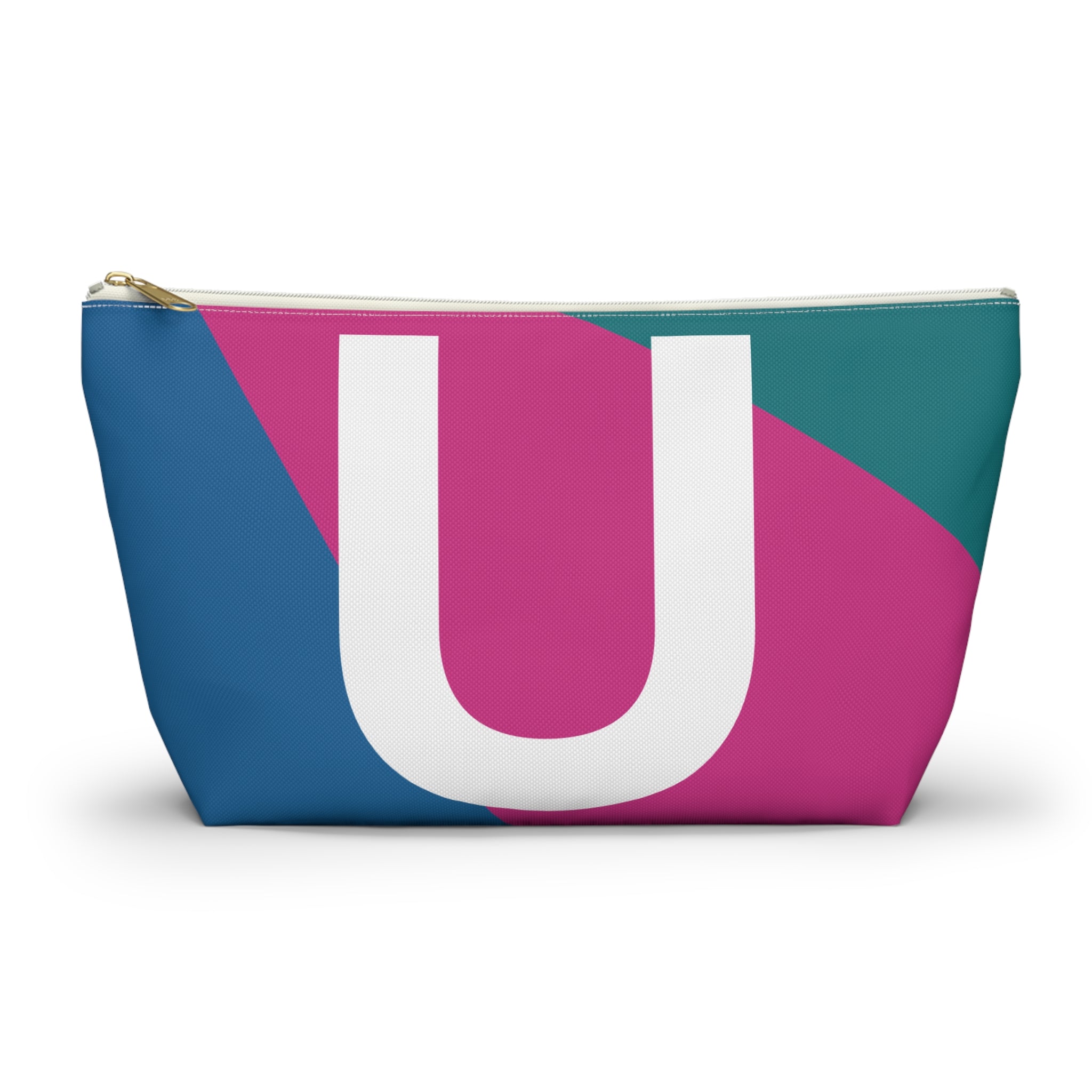 Initials Colorblock Accessory Pouch — Monogram U T-Bottom Cosmetic Bag